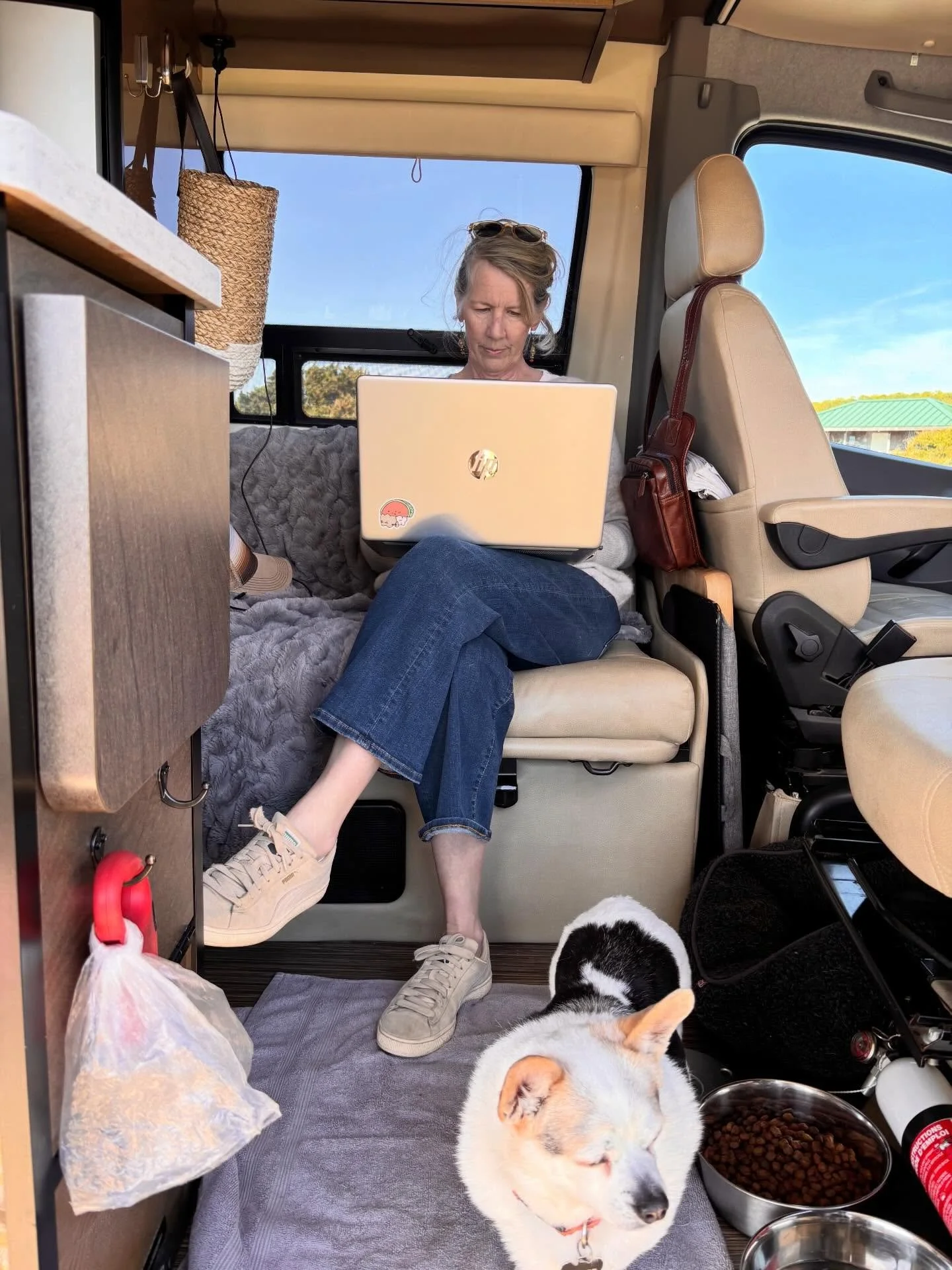 My studio on wheels! &ldquo;Moving&rdquo; along with EVIE WALTERS TAKES THE WHEEL (Lake Union/October 2026). #vanlife #writer