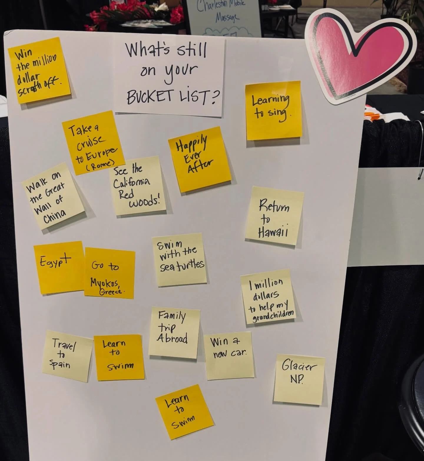 Not your typical conversation starter. Had the honor of volunteering at the MUSC Senior Expo, where people shared what they still wanted to do. I was not expecting a super stylish 86-year-old woman to say she wanted to learn to swim. And yes, we foun