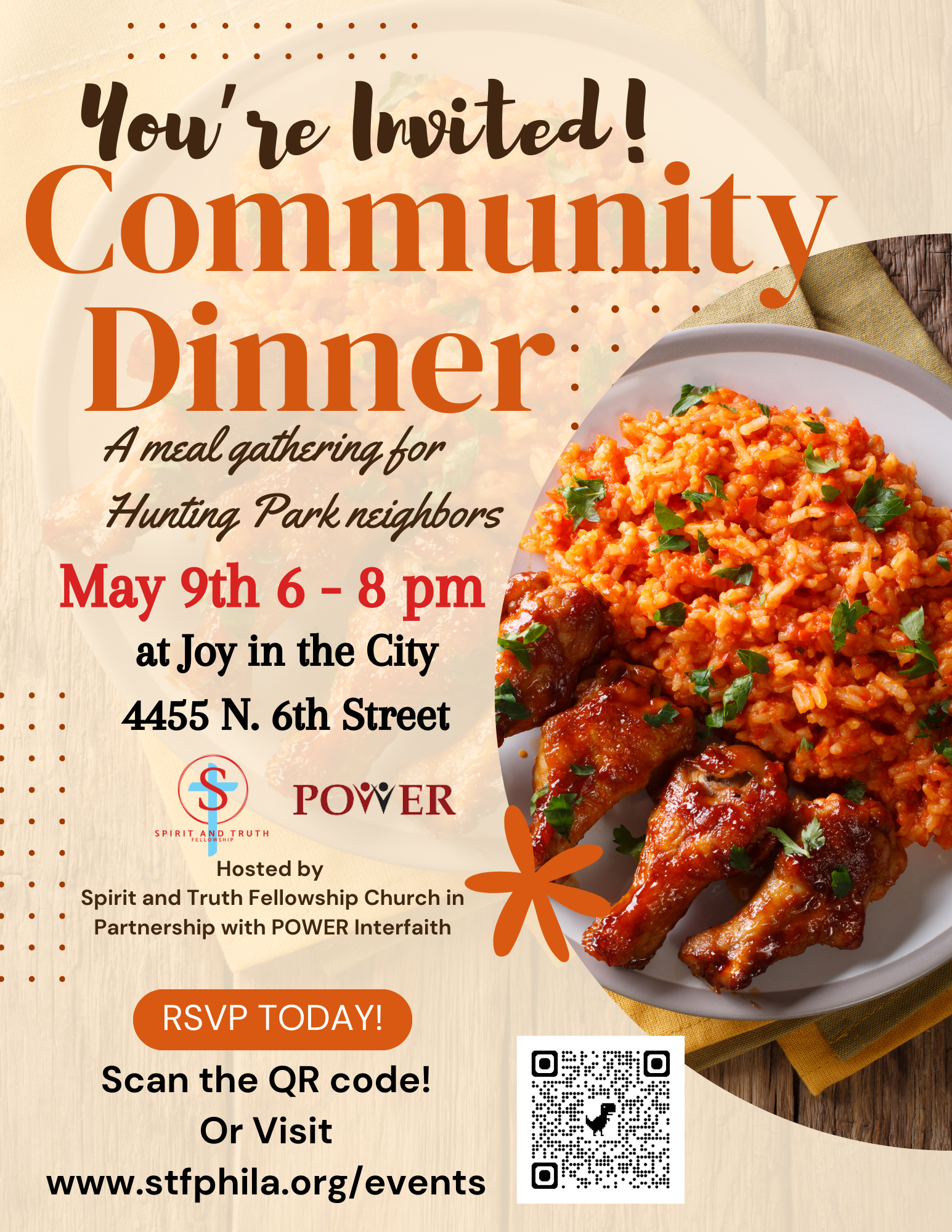 Community Dinner Hosted by POWER Interfaith and Spirit and Truth Fellowship Church