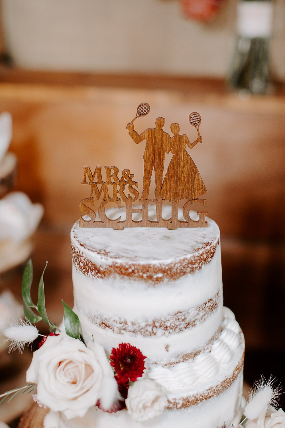 Mr and Mrs wedding personalized cake topper at Lancaster, Pennsylvania wedding