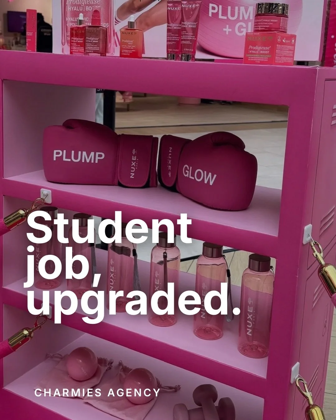 Your student job should look like this. 

Luxury beauty brands, premium events &amp; cool people. 
Welcome to the Charmies Lifestyle. 🩶

#studentjobs #beautyjobs #promotionalmodels #agency