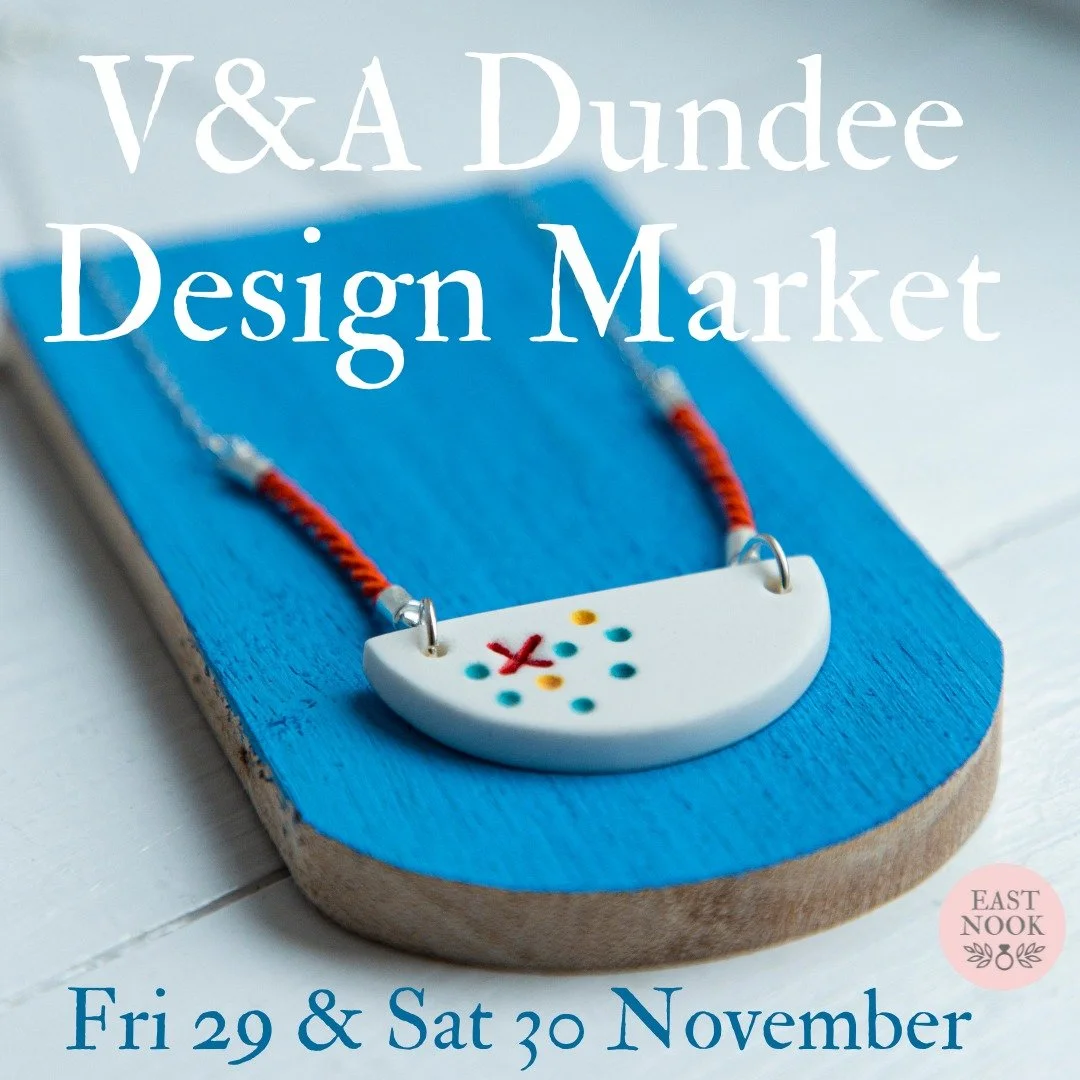 I'll be at the V&amp;A design market on Friday 29 and Saturday 30 November with my porcelain and silver jewellery.
After a number of set backs, including illness, my display being destroyed and my kiln breaking down, I will be travelling light with t