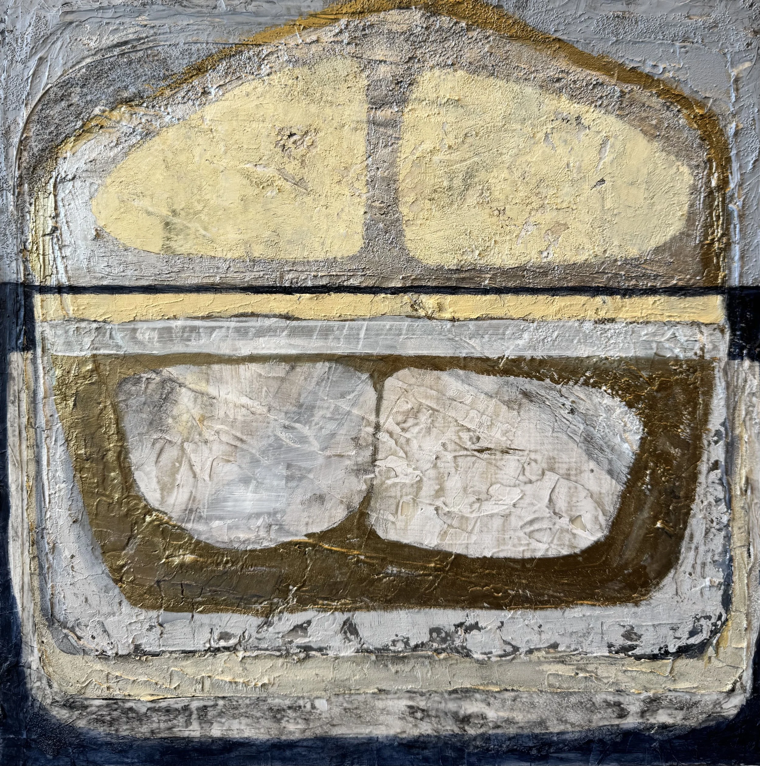 Immersed Pairs | Mixed Media on Panel | 16x16 | 900