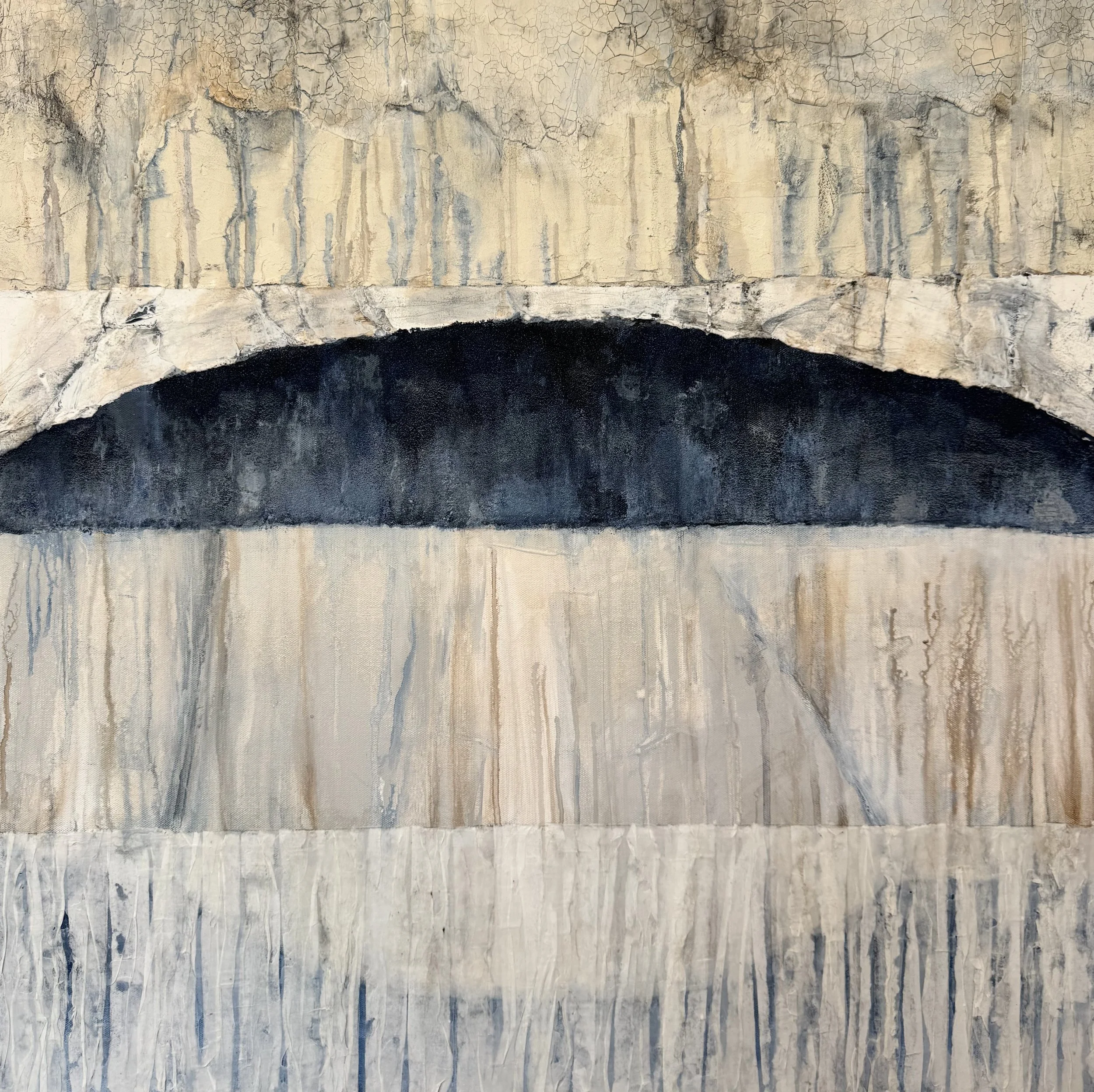 Rain Bridge Mirror | Mixed Media on Canvas | | 30x30 | 2400