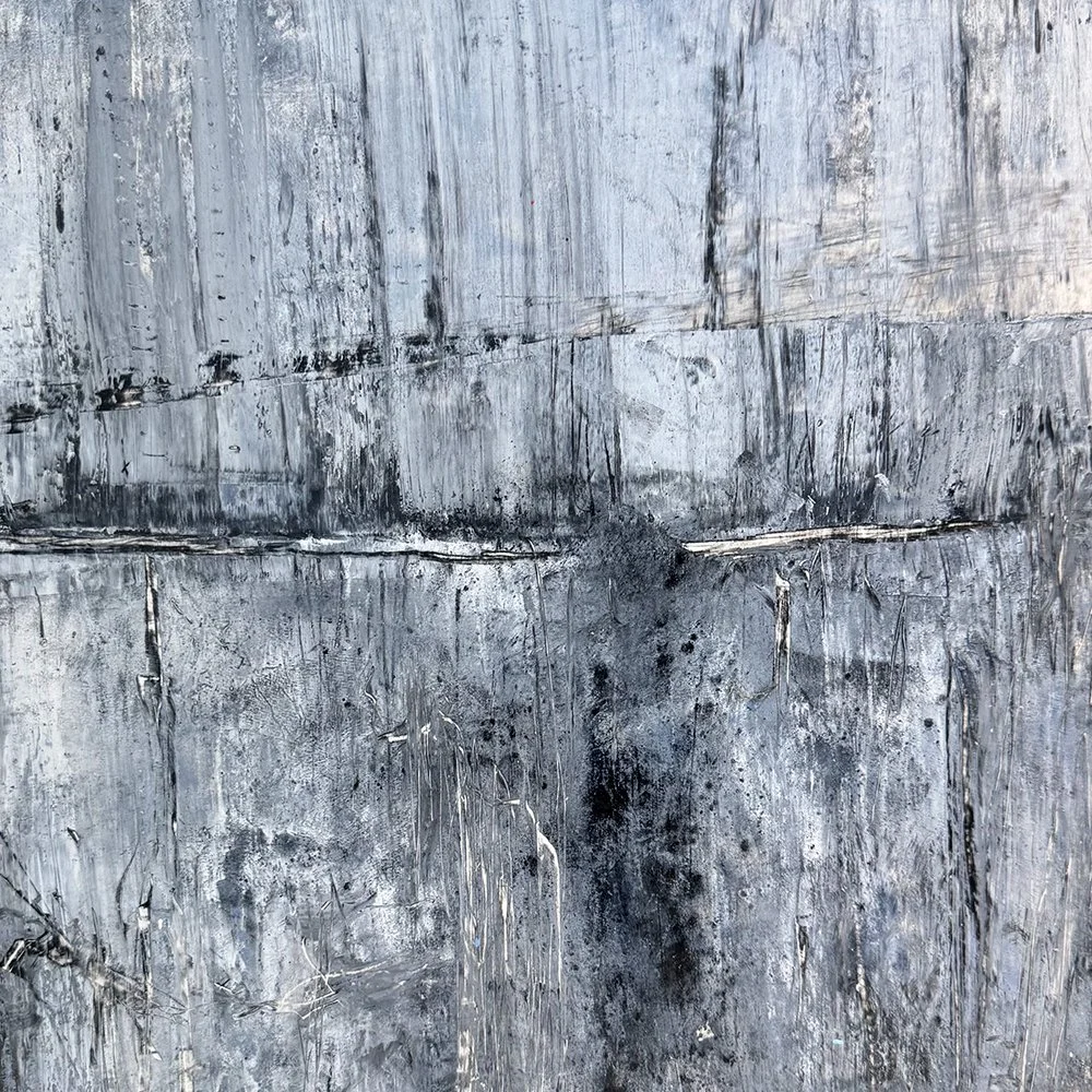 Fog Nocturne |12x12 |  Cold Wax, Charcoal & oil on Terraskin on Panel |  700