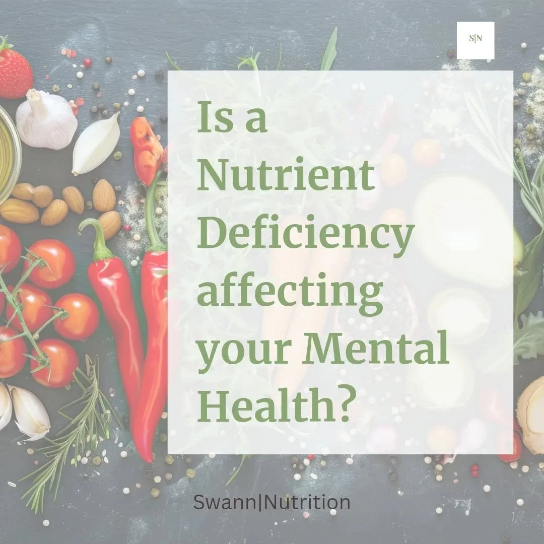 Is a Nutrient deficiency affecting your mental heath?

The nutrients we get from our diet play an essential role in brain function and neurotransmittter production which can have a significant impact on our mood and emotional wellbeing. 

There are s