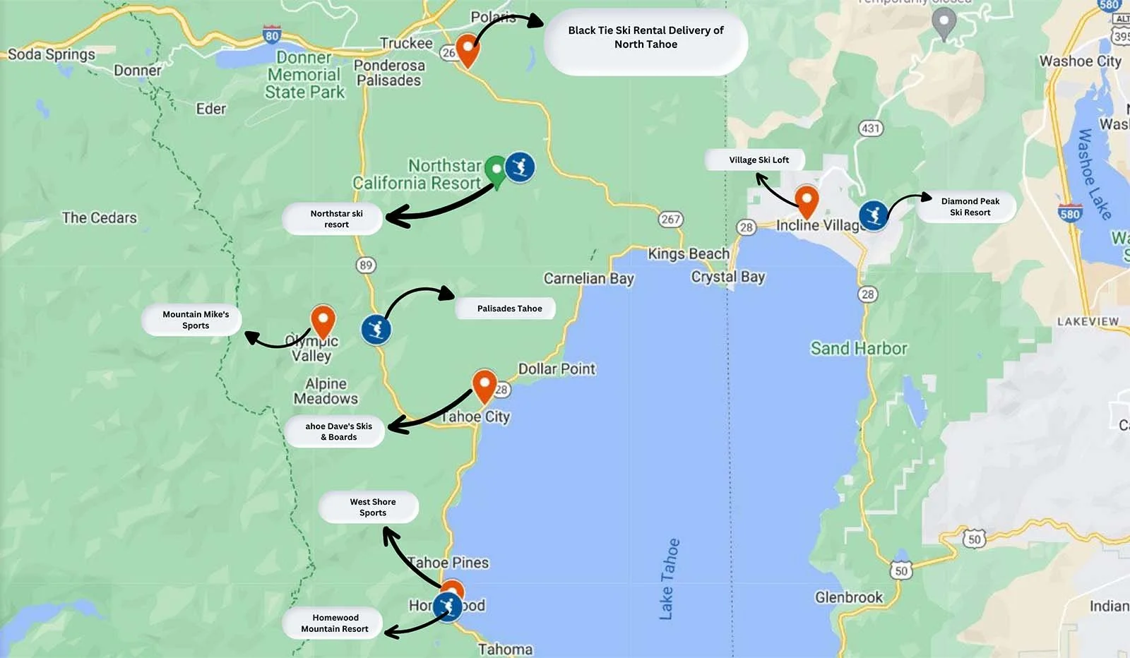 Top 5 North Lake Tahoe Ski Equipment Rental Places