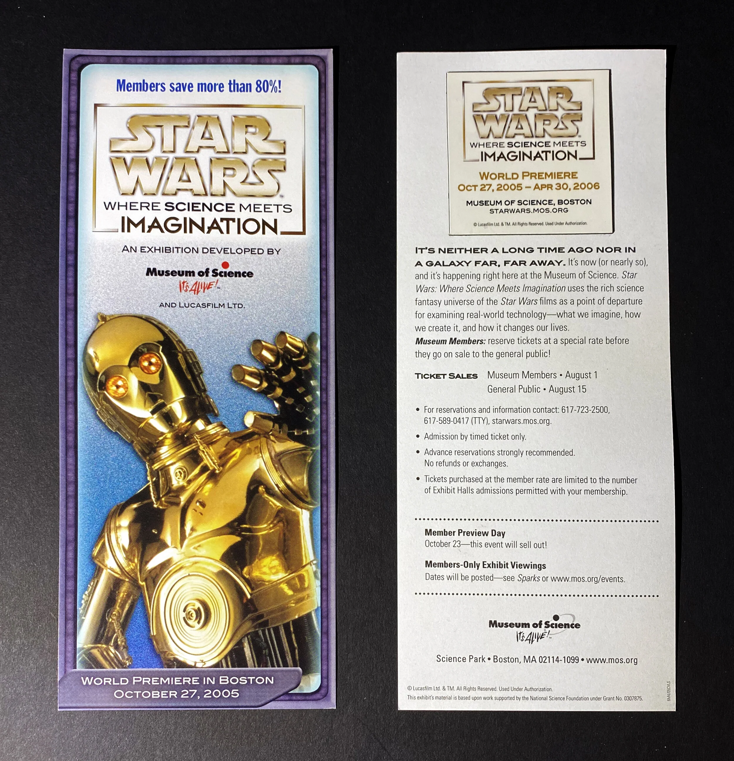 Star Wars: Where Science Meets Imagination marketing rack card