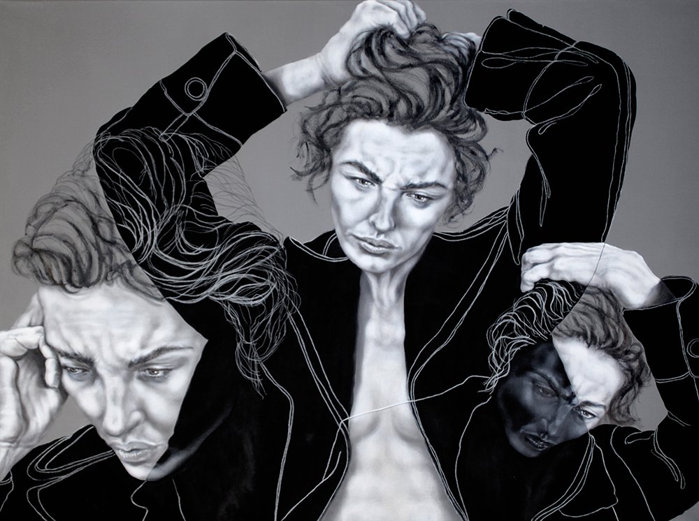 Masterful oil paintings in Santa Fe, Every Day a Shifting Cipher, it Never Stops, by Pamela Frankel Fiedler.  www.intriguegallery.com