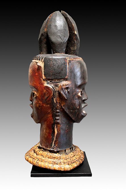 Ekoi mask, janus faced masks from Nigeria.  www.intriguegallery.com