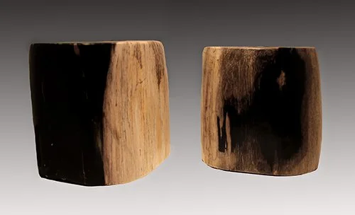 Petrified wood candle holder from Indonesia.  www.intriguegallery.com