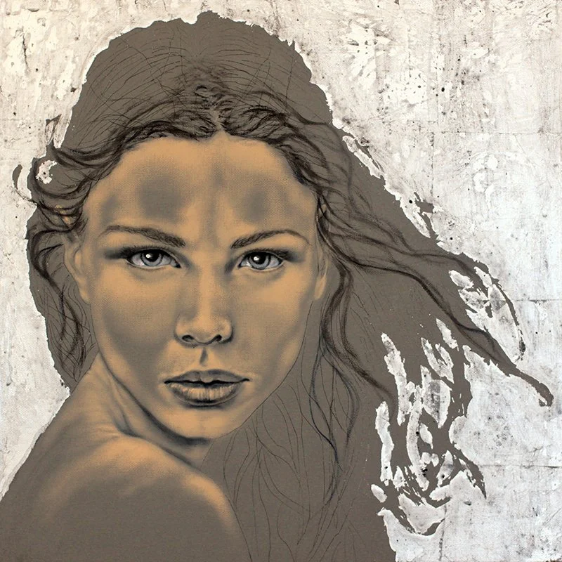 Charming woman oil portrait paintings in Santa Fe.  www.intriguegallery.com