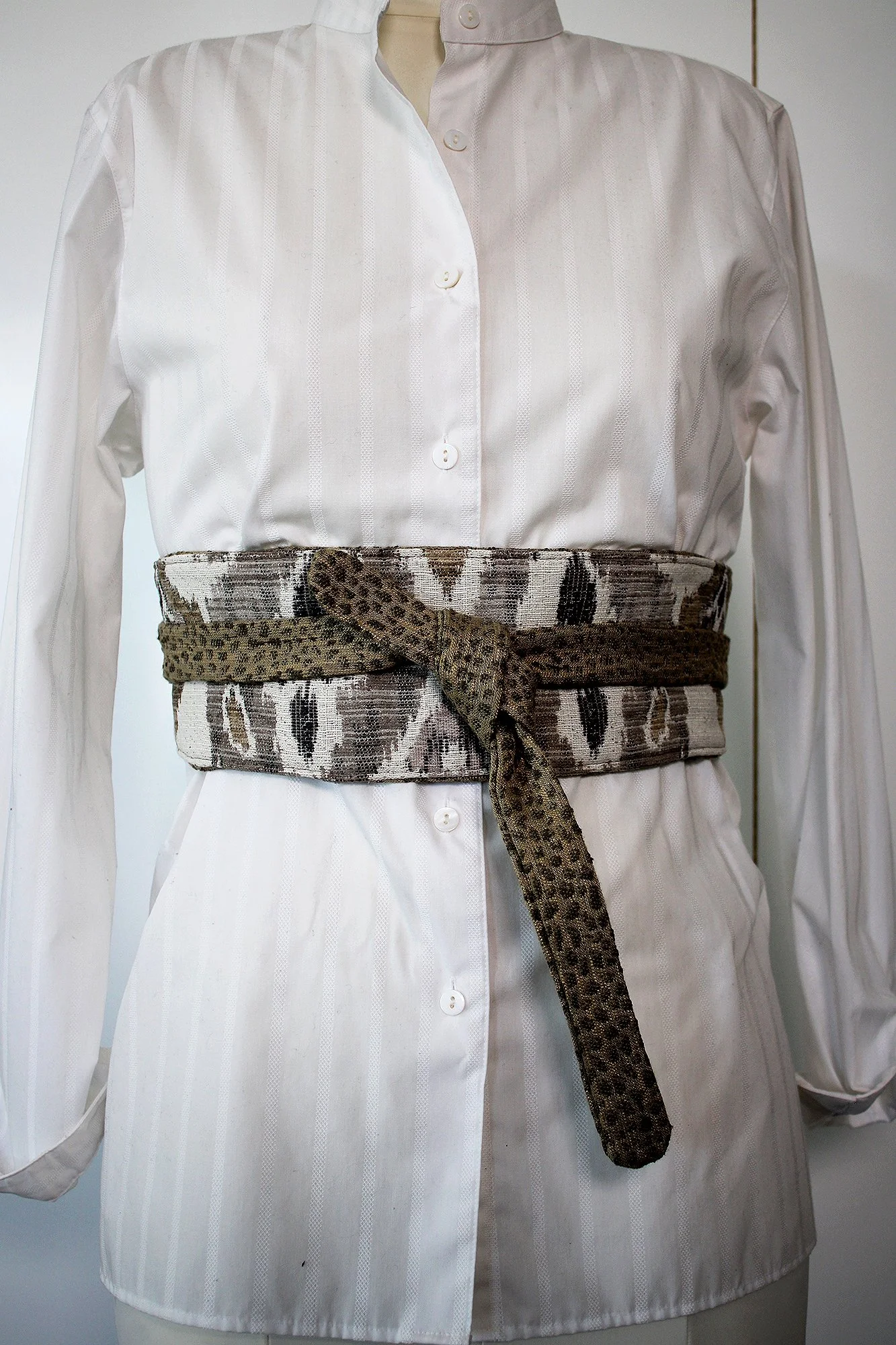 Obi Abstract Ikat Design Belt