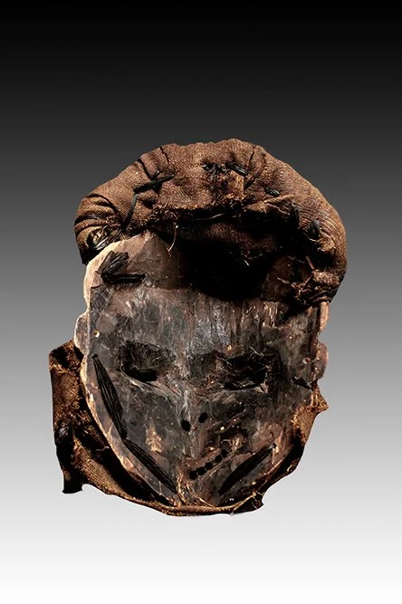 Pende deformity mask, back view, vintage African masks.  www.intriguegallery.com