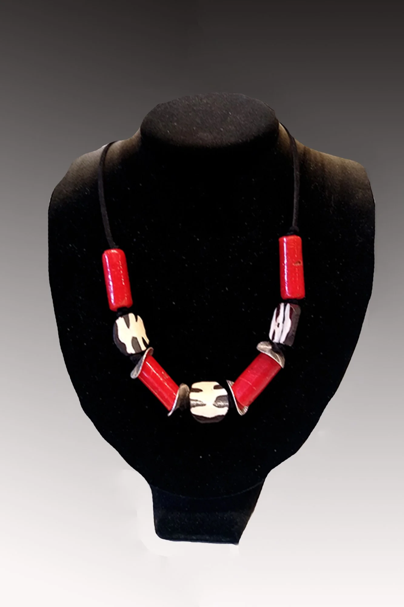 Yoruba Coral Colored Bead Necklace