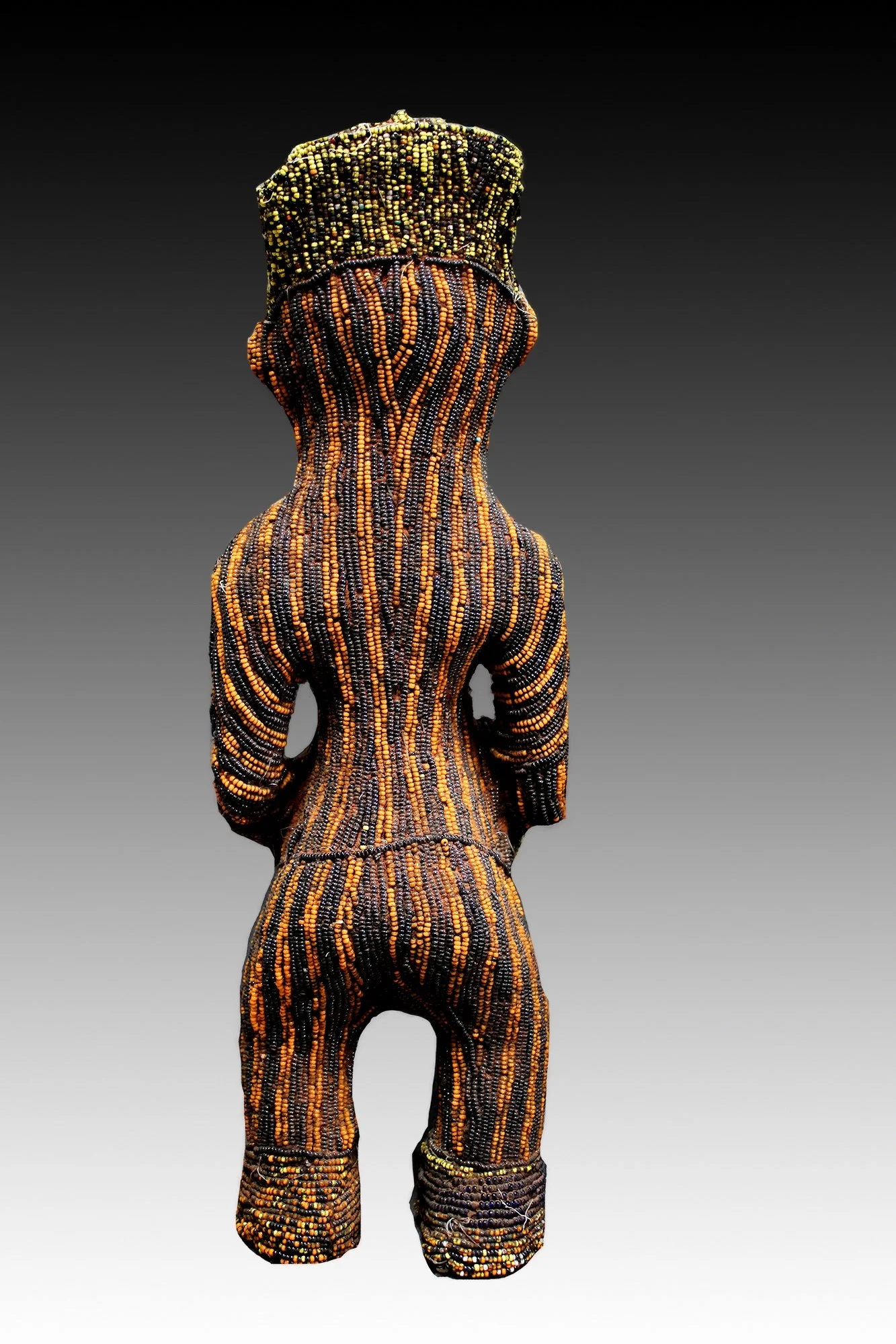 Bamun figure, vintage wood and beaded carved sculptures from the Cameroons.  www.intriguegallery.com