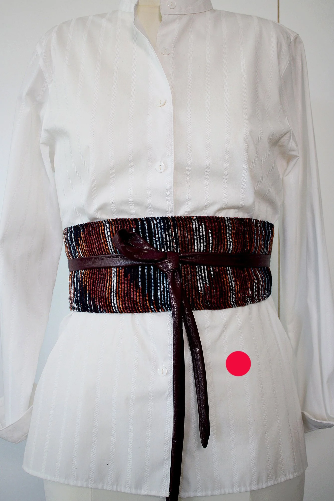 Obi Belt with Chenille fabric.  www.intriguegallery.com