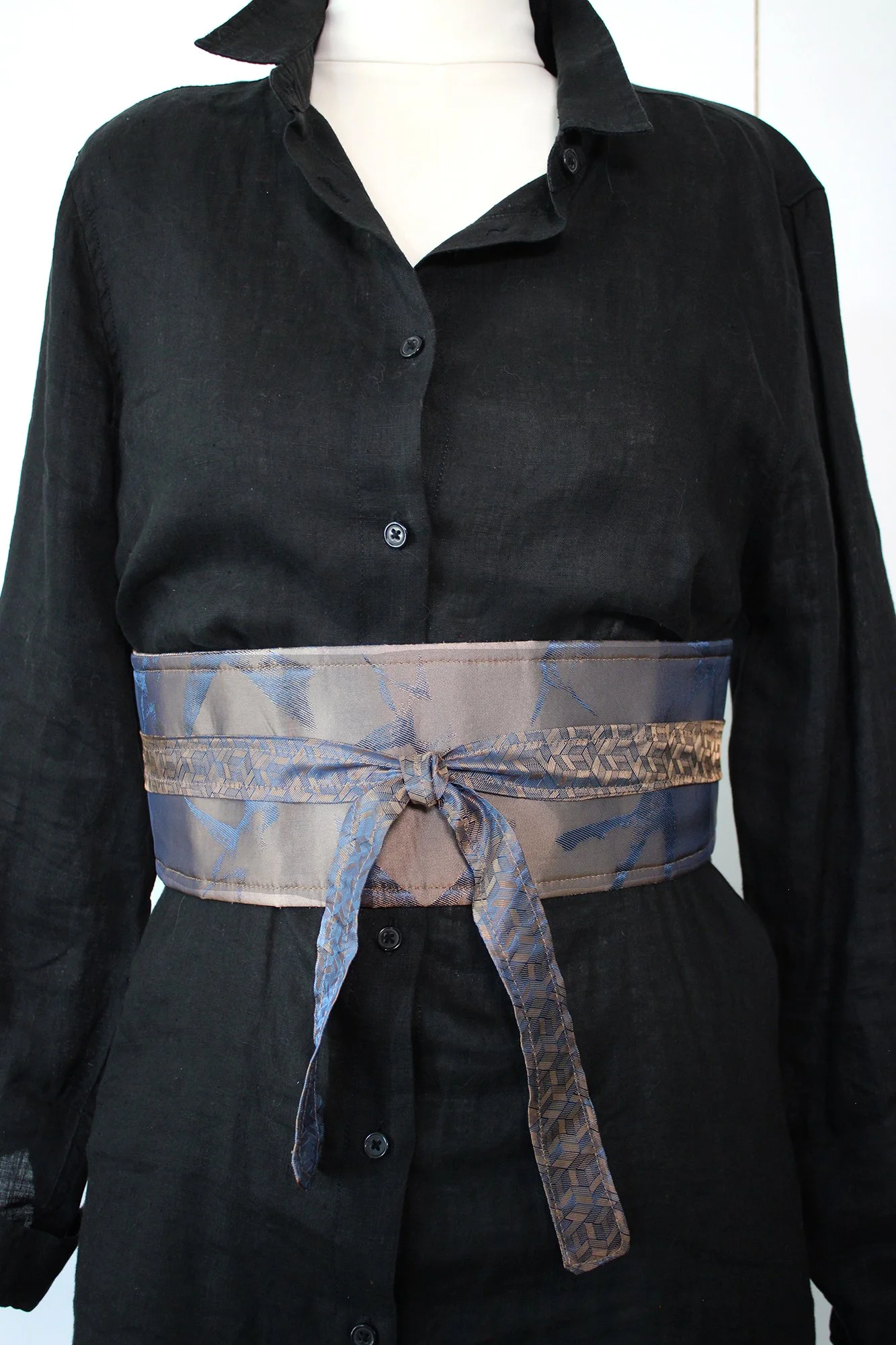 Obi Color Shifting Silk Print Belt