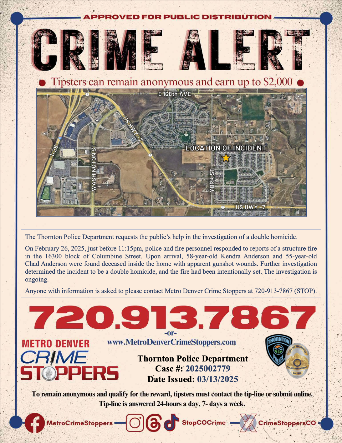 crime stoppers bulletin for double homicide