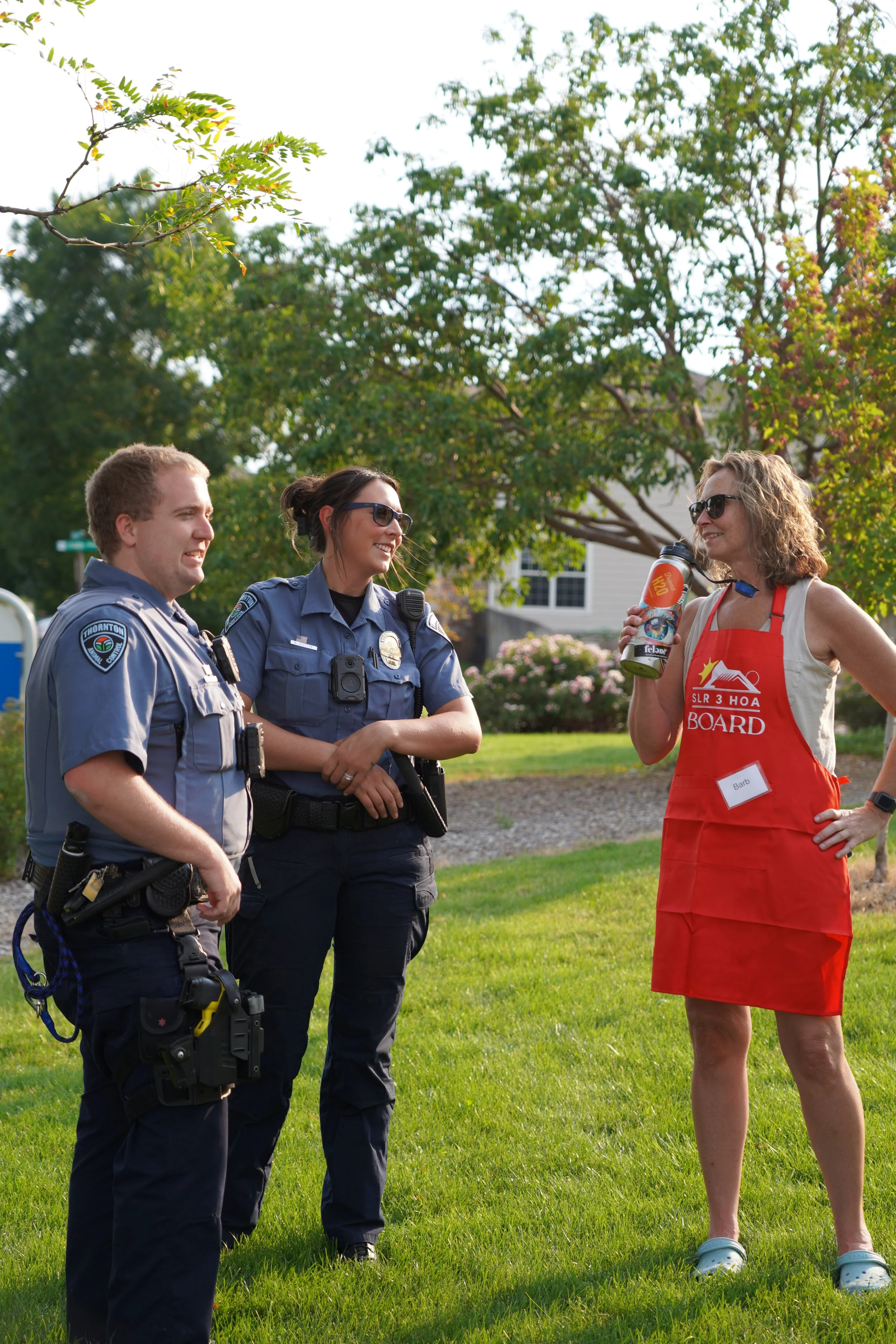 animal control officers with neighbor