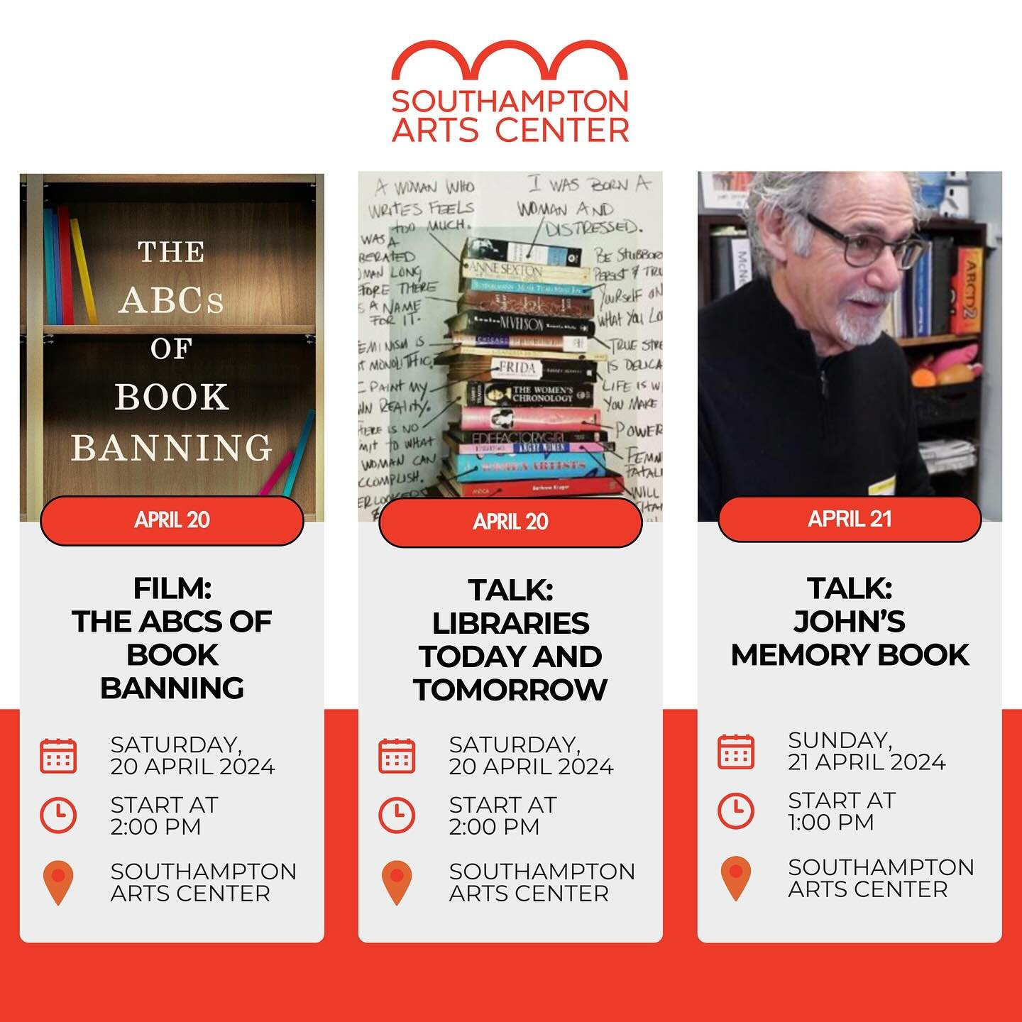 Dive deeper into the world of literature and beyond with Southampton Arts Center&rsquo;s upcoming Look at the Book events!

Join us on April 20th at 2pm for &ldquo;The ABCs of Book Banning,&rdquo; an Academy Award Nominated film co-presented by South