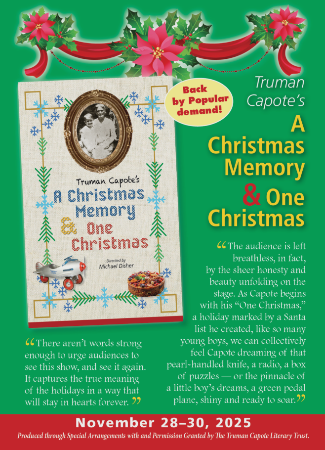 Back By Popular Demand: Magical Staged Readings Of Truman Capote’s Holiday Short Story Collection Revisited&nbsp; &nbsp;