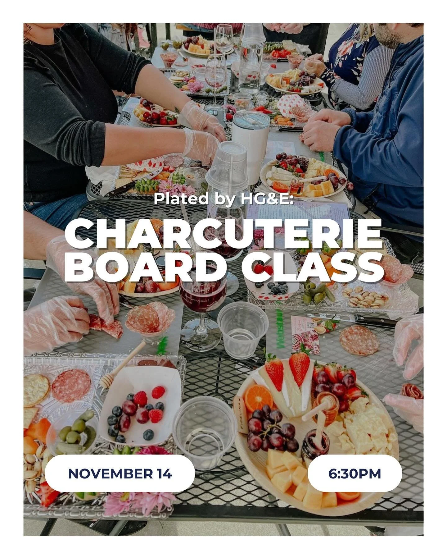 Elevate your hosting game at our event with HG&amp;E: Charcuterie Board Class on Friday, November 14 at 6:30 PM! 🧀✨ 

The perfect class before the holidays, you&rsquo;ll learn to design and style a signature grazing board with artisan ingredients, g
