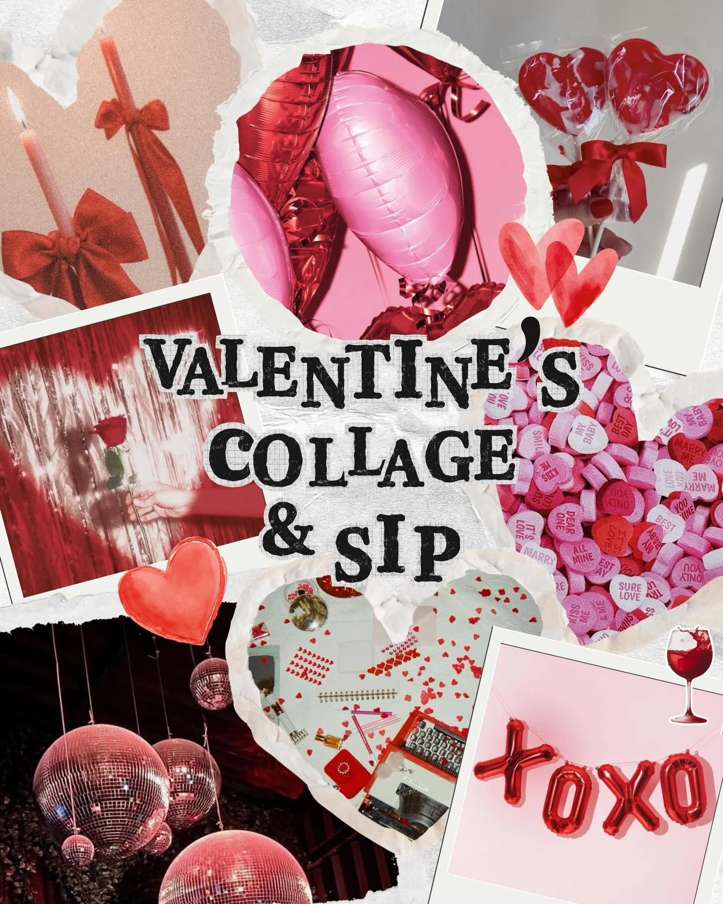 Fall in love with creativity at our Valentine&rsquo;s Day Collage &amp; Sip on Thursday, February 12 from 6:30&ndash;8:30 PM! 💕

Enjoy a relaxed, social evening of art-making as you sip wine and design a one-of-a-kind collage. Perfect for friends, c