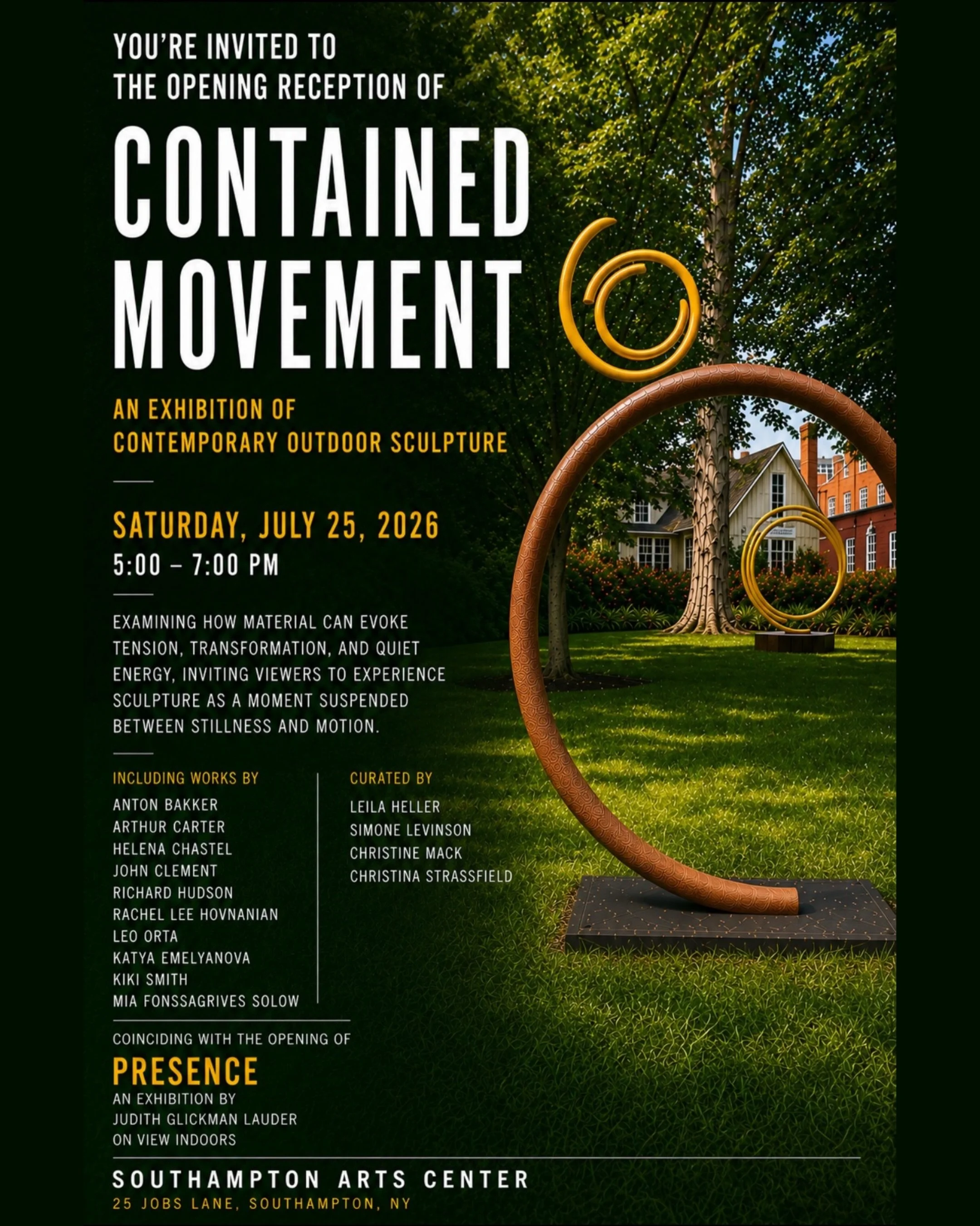 Join us this Saturday for the opening reception of Contained Movement, a new exhibition curated by Leila Heller, Simone Levinson, Christine Mack, and Christina Strassfield. 🎉

Bringing together works by renowned contemporary sculptors, Contained Mov