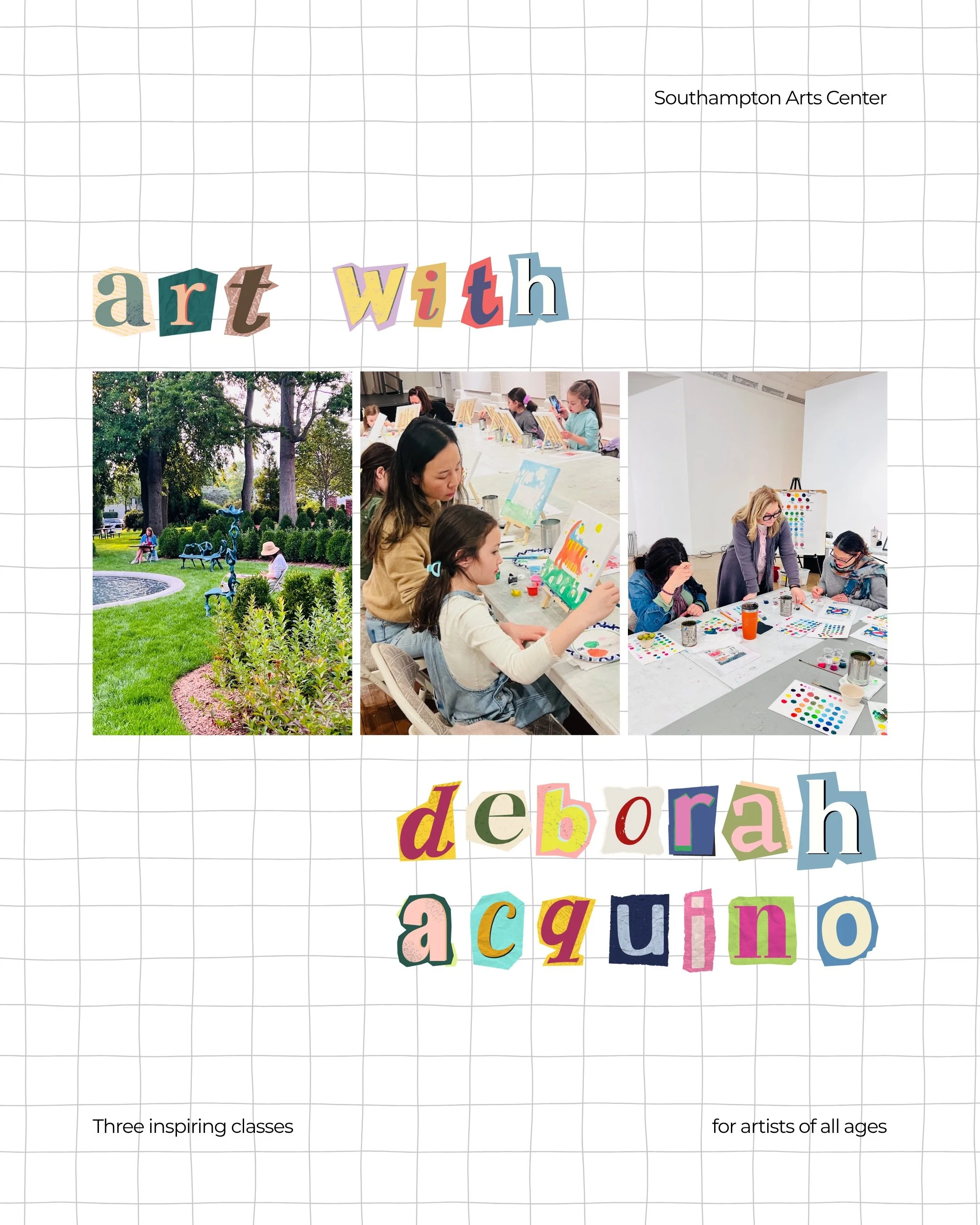 Get creative this August with local artist Deborah Acquino! ☀️

Paint outdoors in our gardens, create alongside your child in a hands-on art class, or enjoy a creative night out with our Paint + Sip workshop. Each class offers a welcoming space to ex