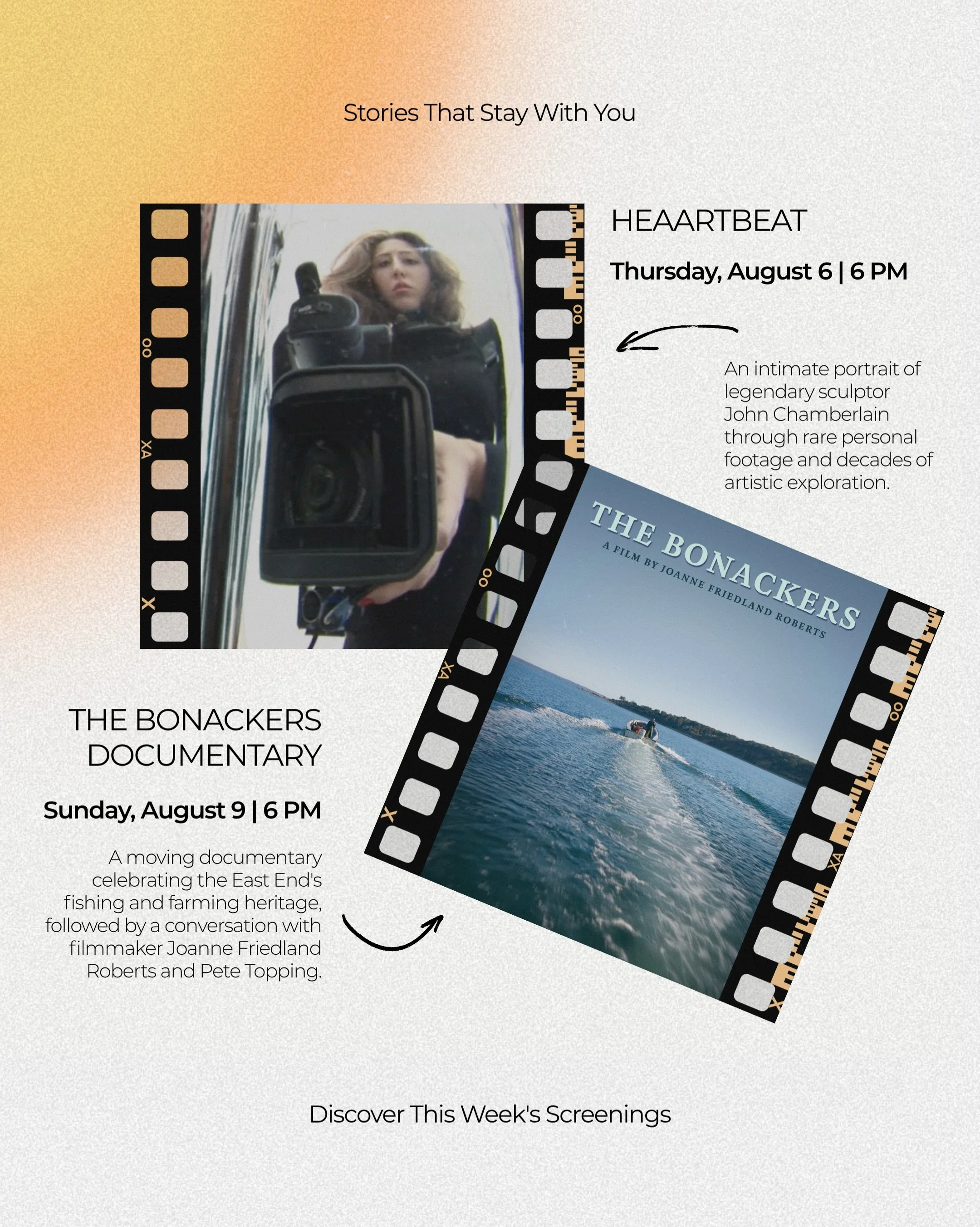 Join us this week for two thought-provoking documentary screenings. 🎬

Each evening offers more than a film&mdash;it&rsquo;s an opportunity to experience compelling storytelling, connect with fellow film lovers, and engage in meaningful conversation