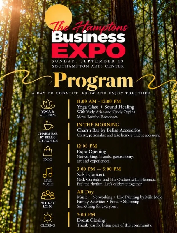Come see what&rsquo;s happening in the Hamptons business scene! See you soon at the Hamptons Business Expo for local businesses, food, vendors, workshops, music, a live salsa concert, and so much more! 🎉

#SouthamptonArtsCenter #HamptonsEvents