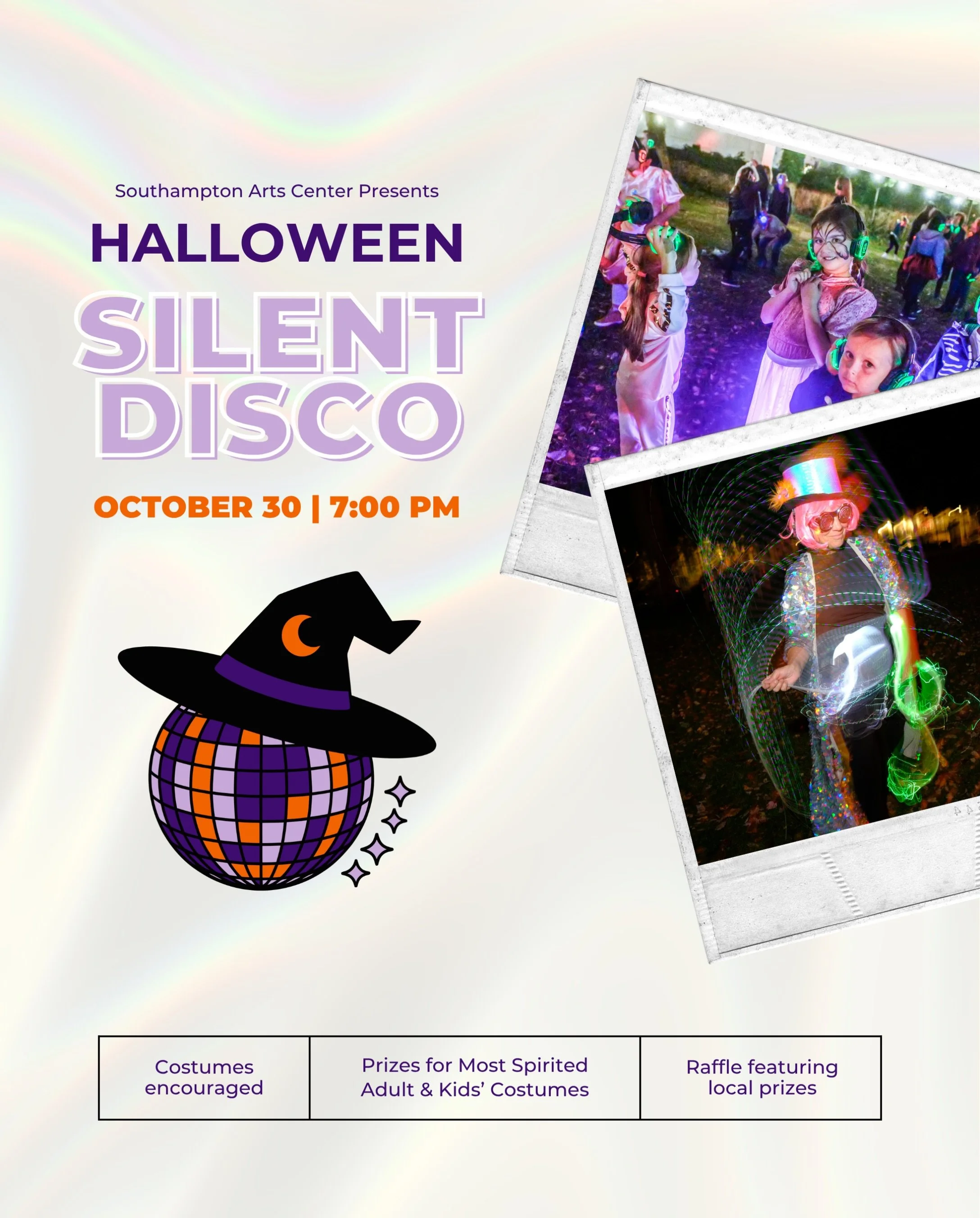 Get ready for a spooktacular night at our Halloween Silent Disco on Friday, October 30, from 7&ndash;10 PM! 🎃

Dance to your favorite beats across three music channels with color-changing LED headphones, and show off your spooky style in our Hallowe