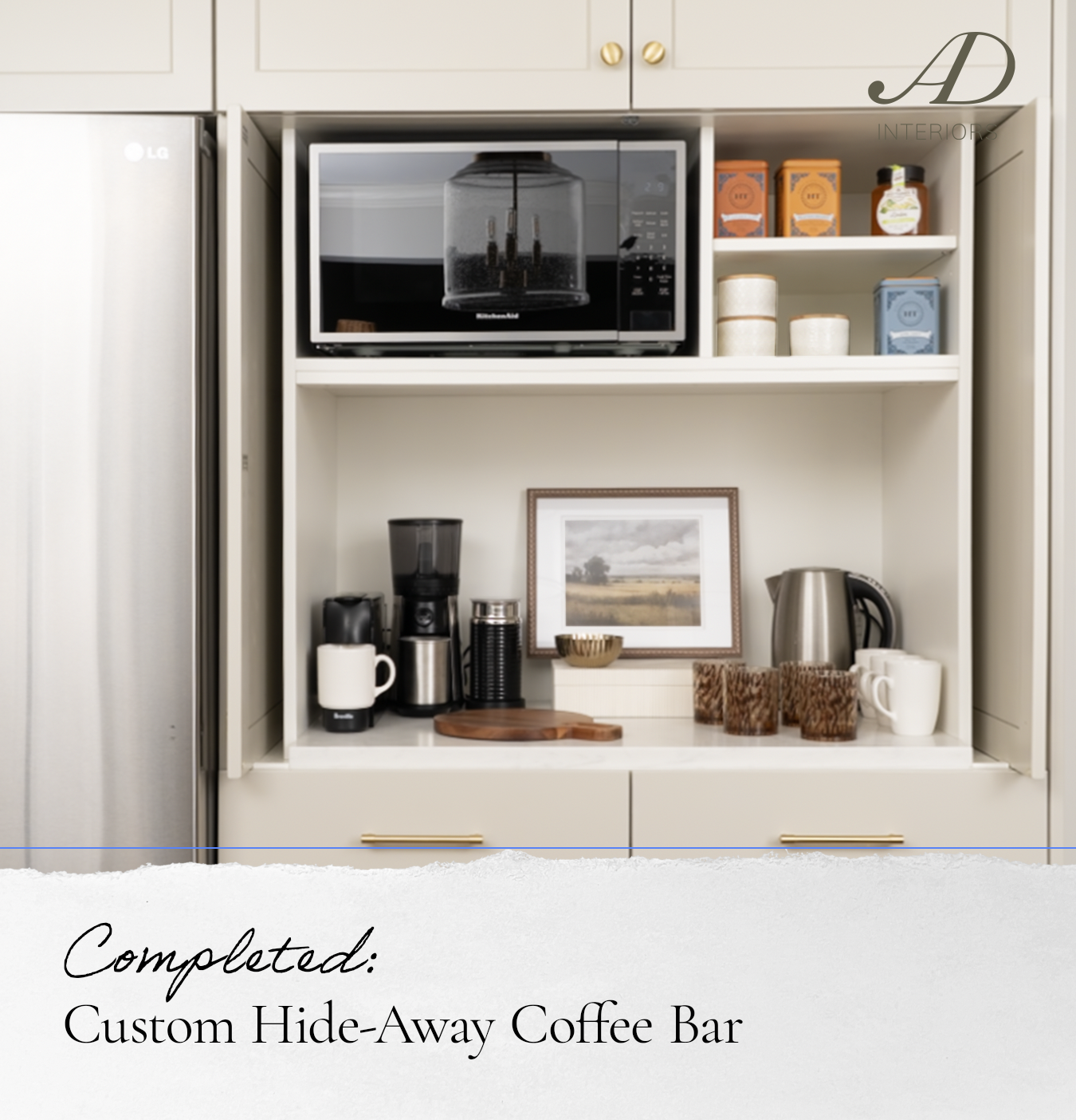 Completed: Custom Hide-Away Coffee Bar