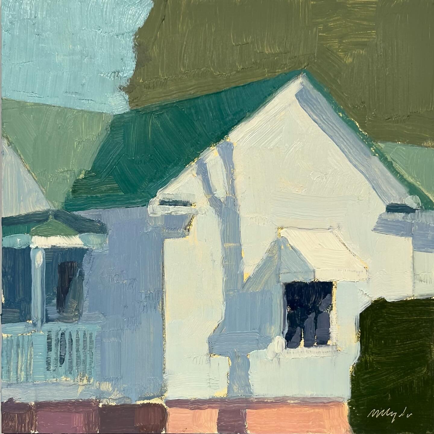 Smalls✨✨✨ perfect for just about any space. 
Person Street Bungalow, 6&rdquo;x6&rdquo;, oil on panel