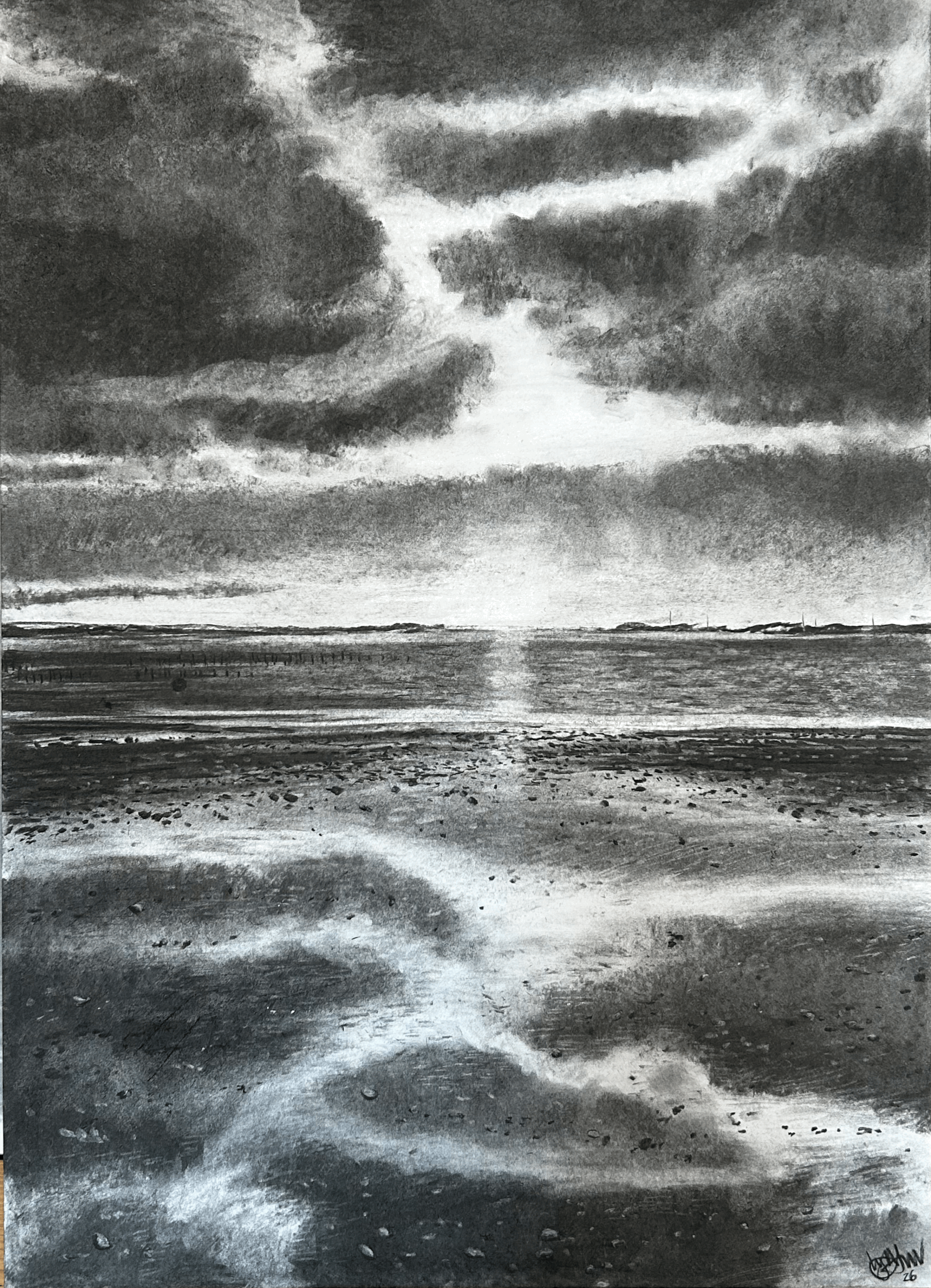 Whitstable in Charcoal 14, A1 drawing