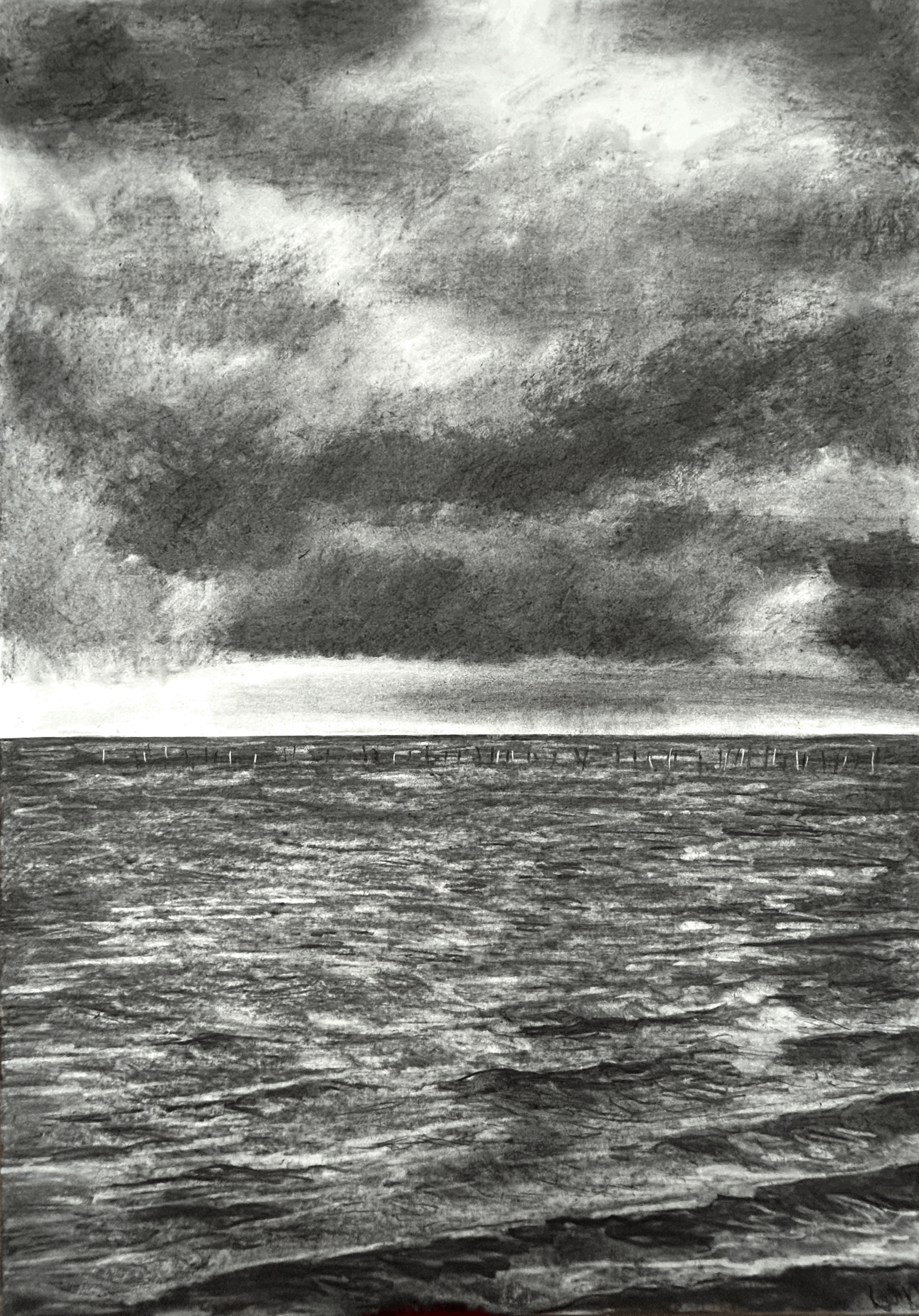 Whitstable in Charcoal, A1 drawing