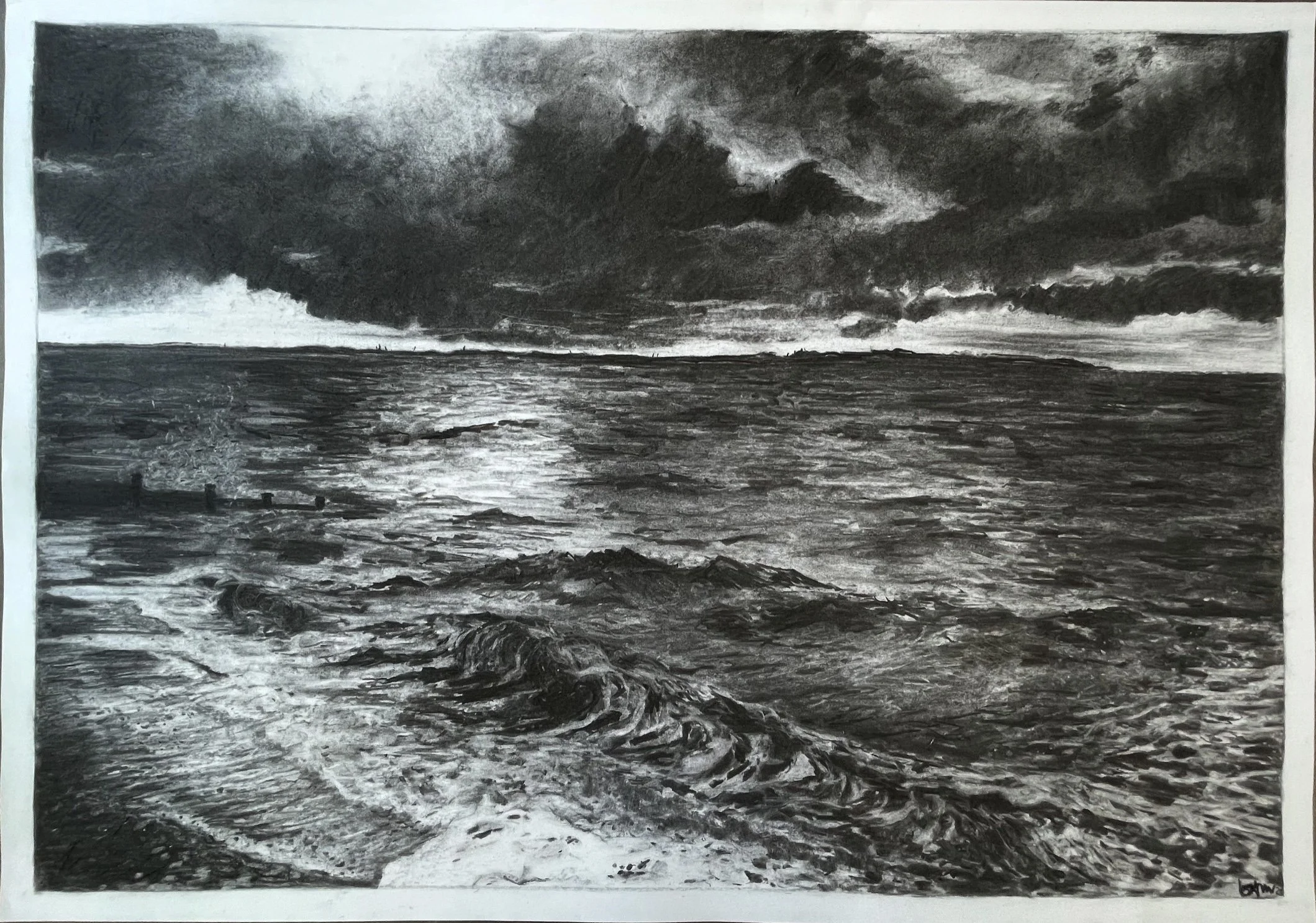 Whitstable in Charcoal drawing 2025