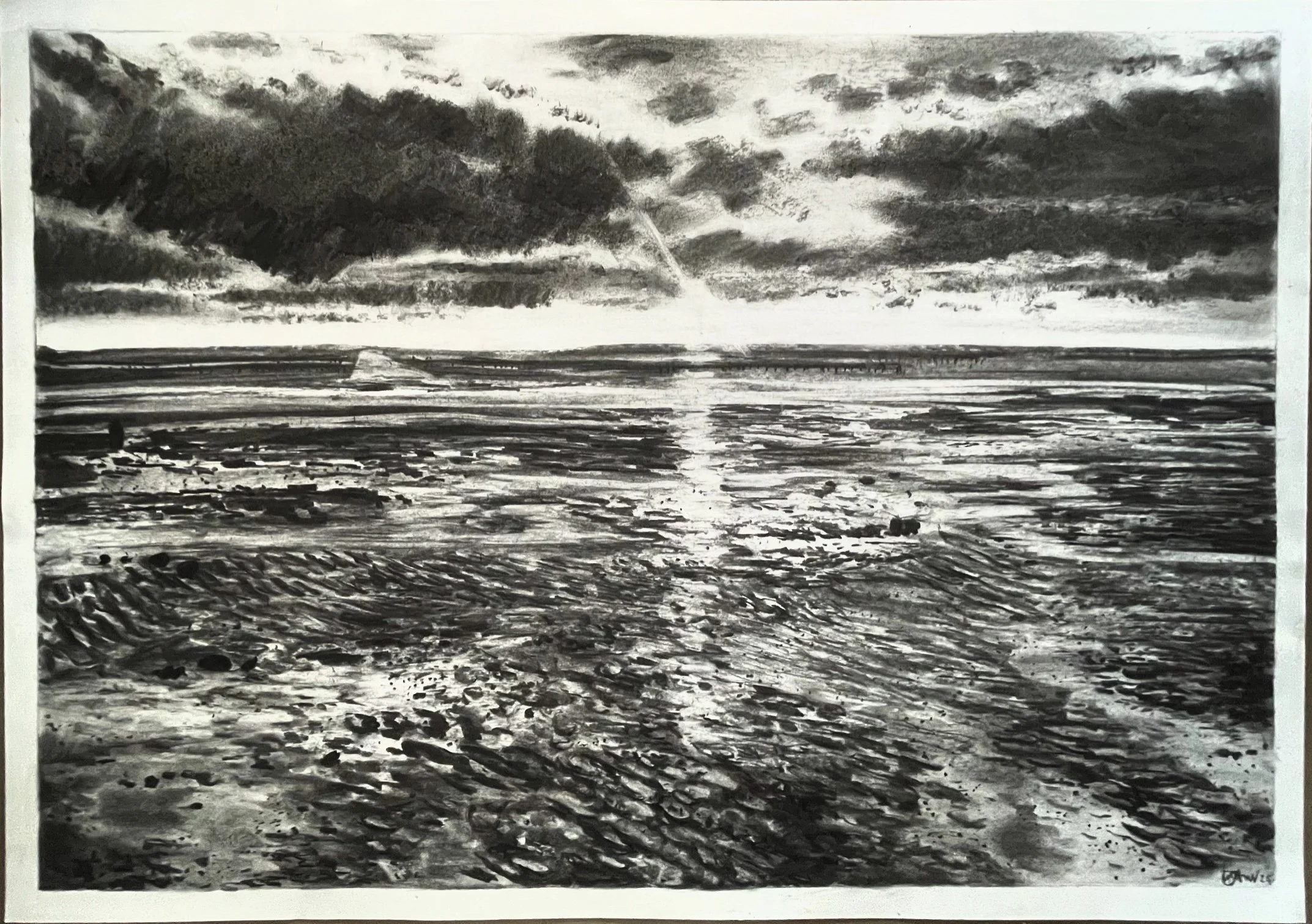Whitstable in Charcoal drawing 2025