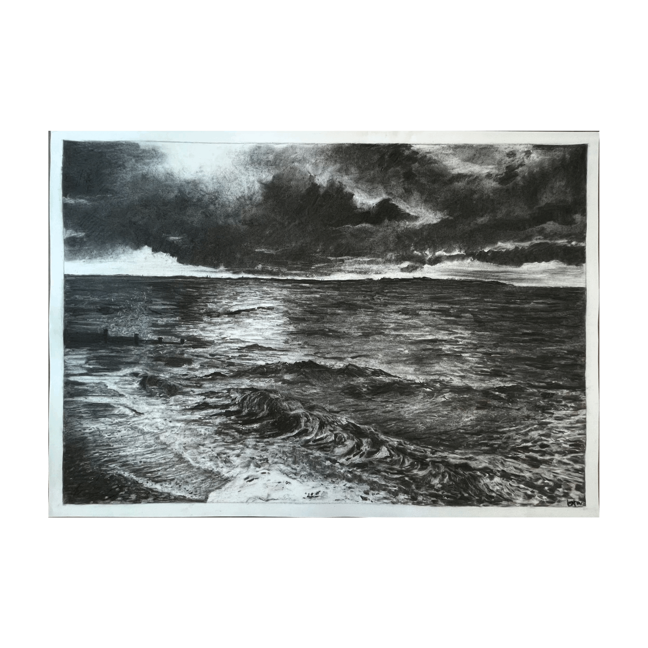 Whitstable in Charcoal 6, A1 drawing