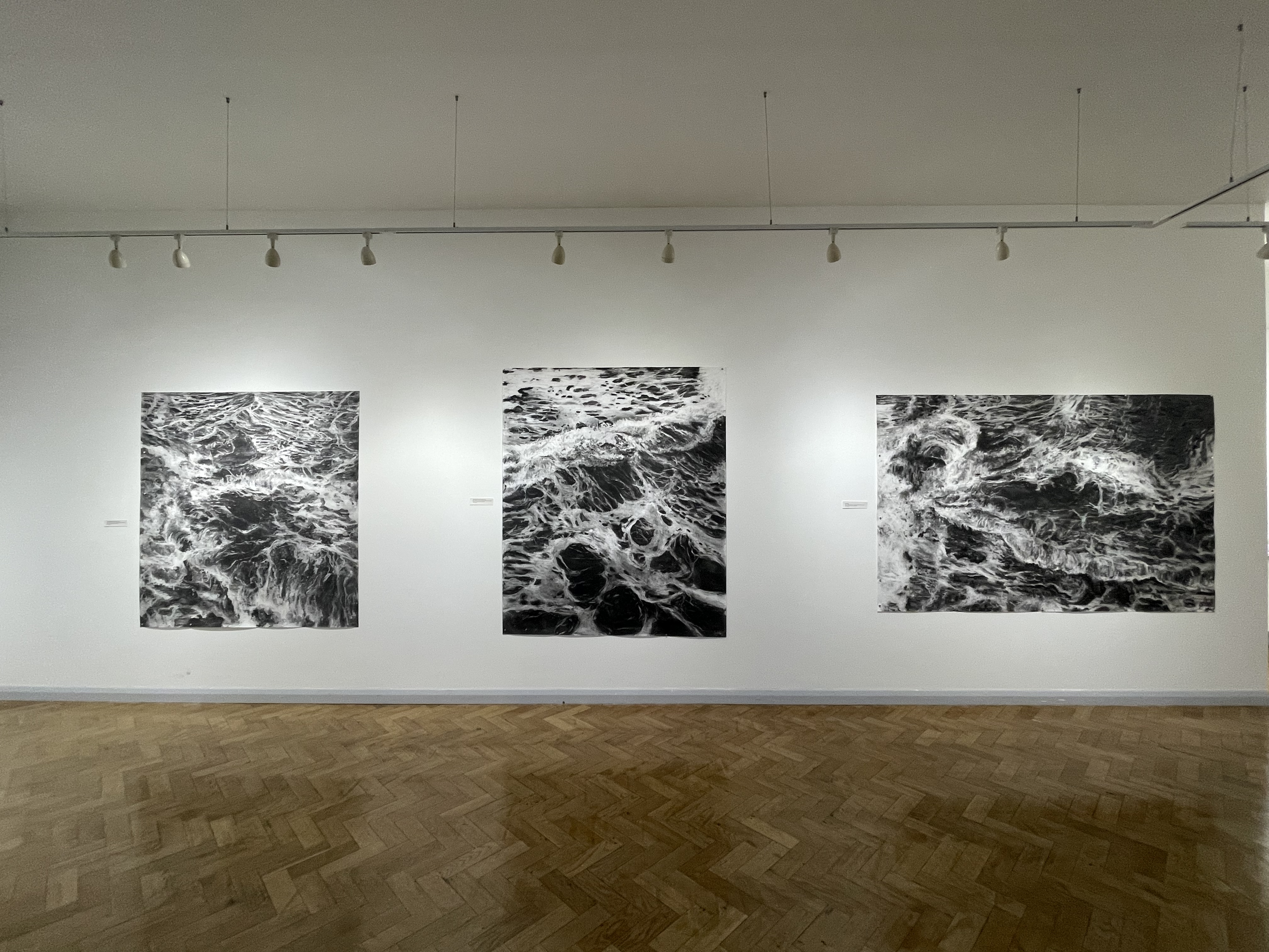 Grief drawing series exhibited in solo exhibition at Appleby Gallery