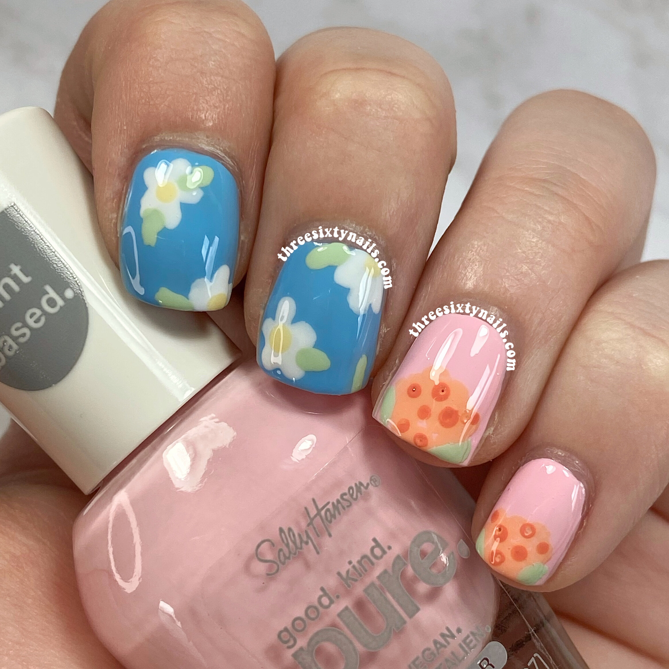 Easy Pastel Floral Nail Art — threesixtynails