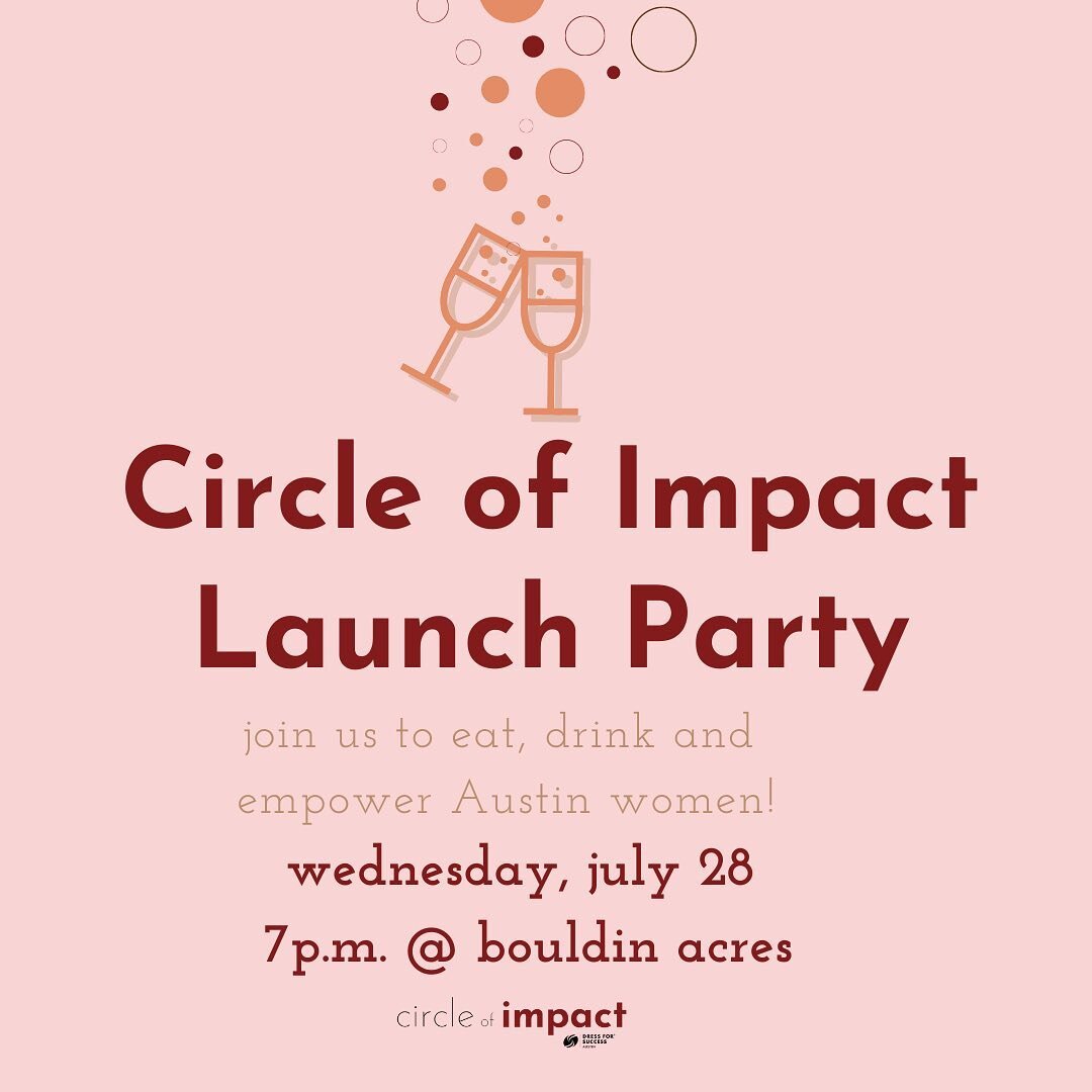 We are thrilled to be launching our new networking and giving group, Circle of Impact, and we want YOU to help us celebrate! 🥳 Join us on July 28 at 7 p.m. at Bouldin Acres for our launch party, complete with free food, drinks that give back to DFSA
