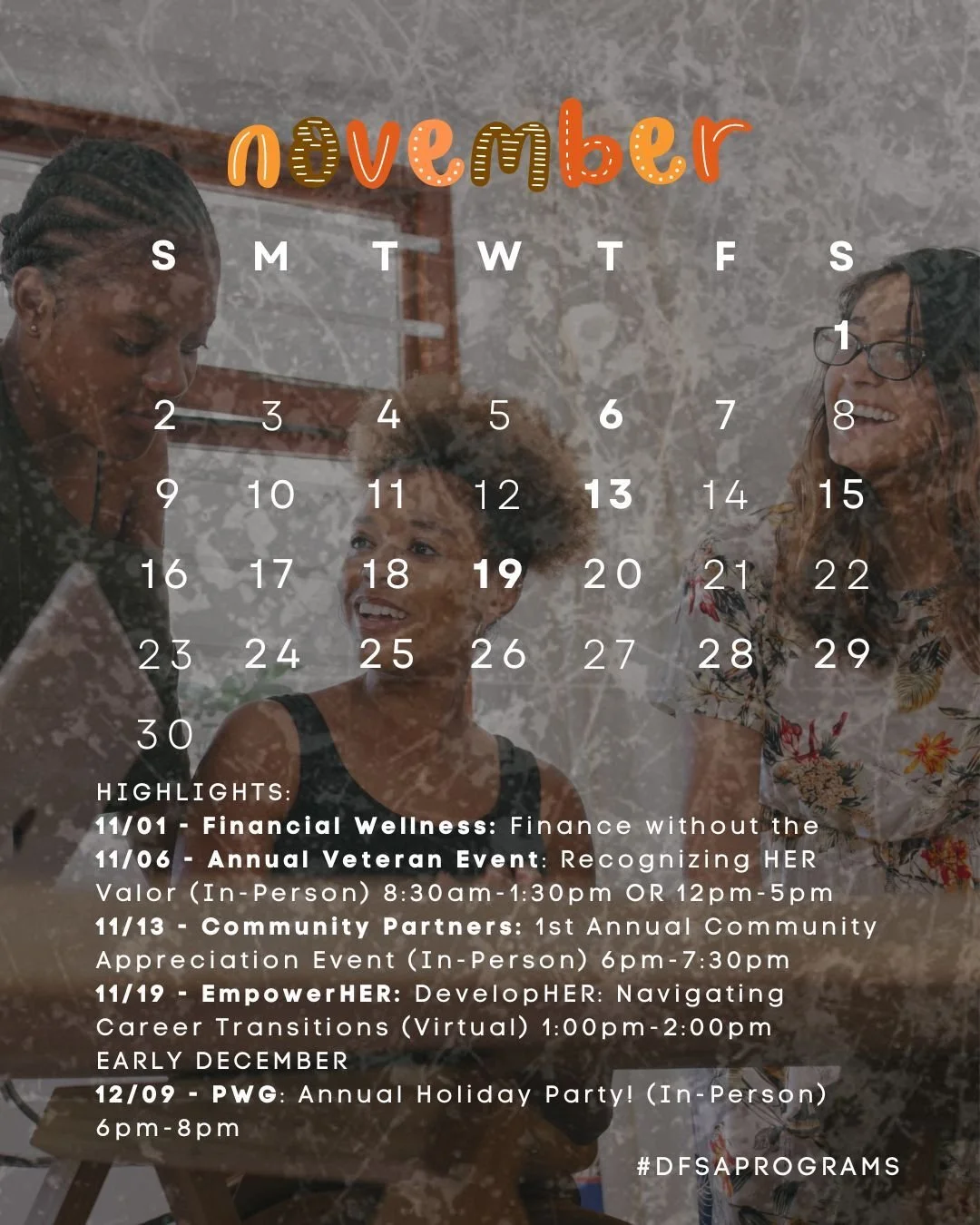 Here are the programs we have to look forward to in the month of November, as well as a date in December! Mark your calendars, share & we'll see you there!📆🚨
RSVP: http://dressforsuccessaustin.org/program-schedule