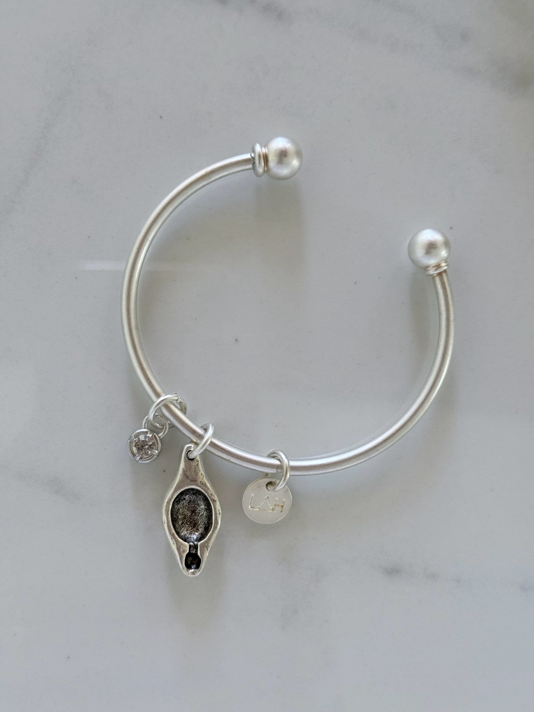Oil Keepers | Silver Solitaire Cuff Bracelet