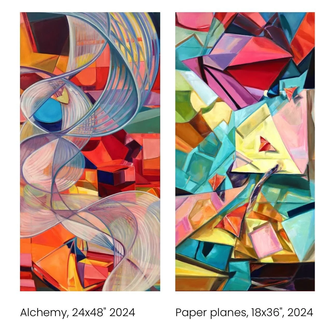 I&rsquo;ve been doing more abstract work lately. I like falling into the rhythm of the shapes and just going with the the planes of color and movement. 
@micheleaitchison_paintings 
@gallery111.art 
#abstractart  #oilpainting  #whatido