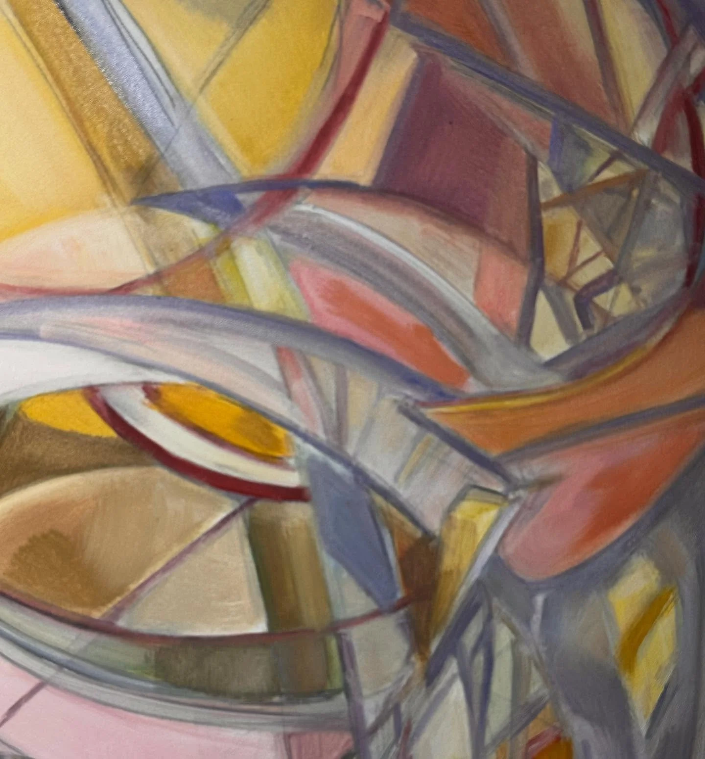 Day 25 and 26.
#stradaeasel 

I&rsquo;m excited about this one! Got everything blocked in. Hope I can work on it tomorrow and it&rsquo;s not too sticky. 

#shapes  #abstract  #painting