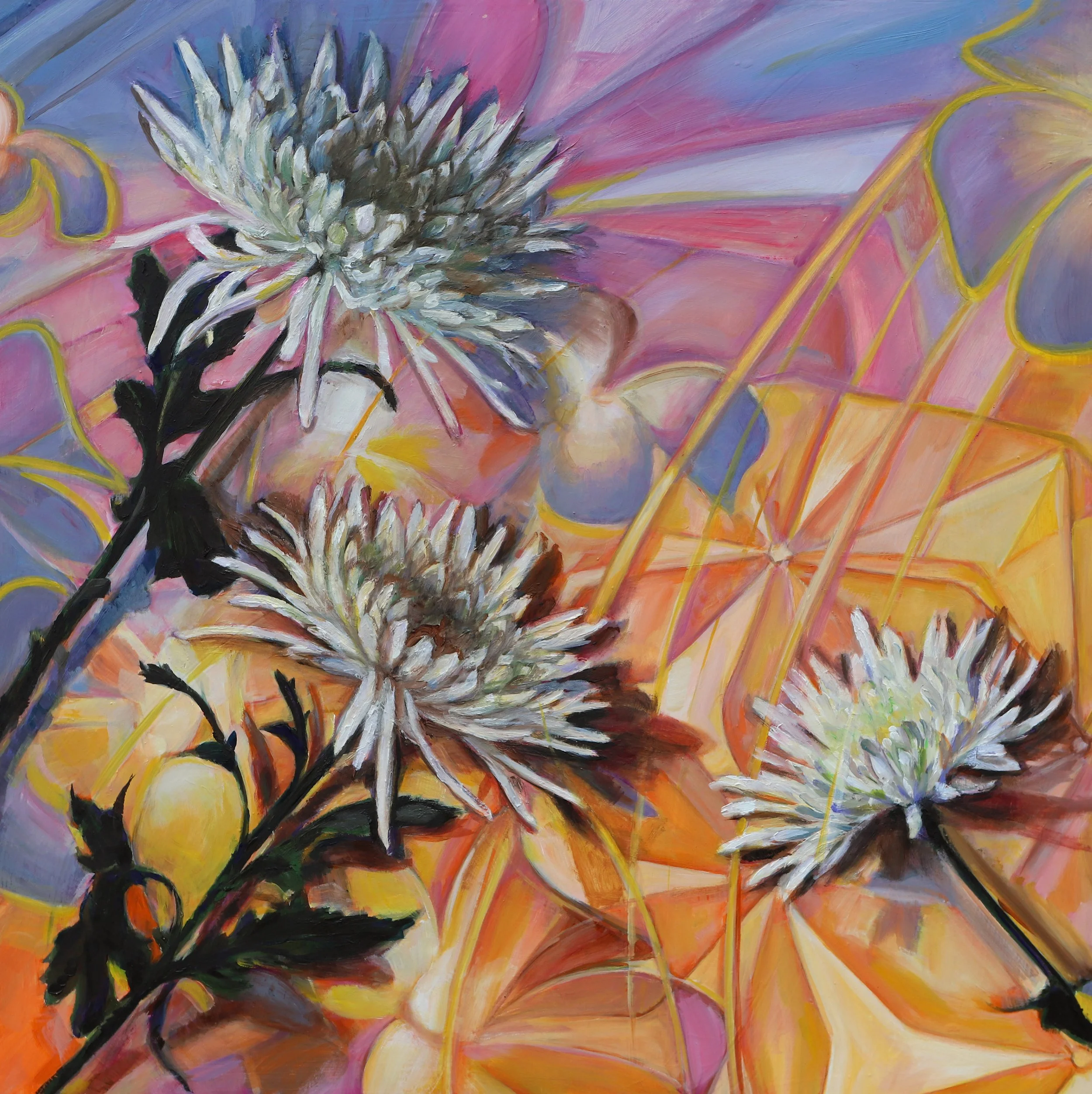 Prismatic Mums, 24x24"  2022