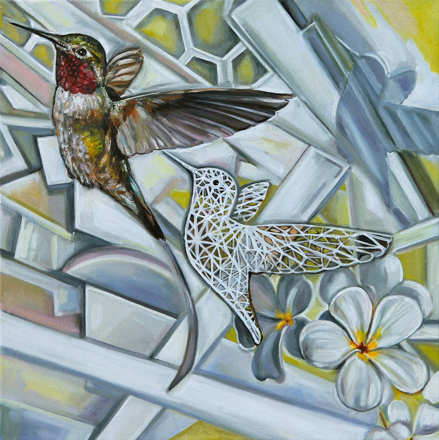 Shapes and Planes, 18x18" 2022