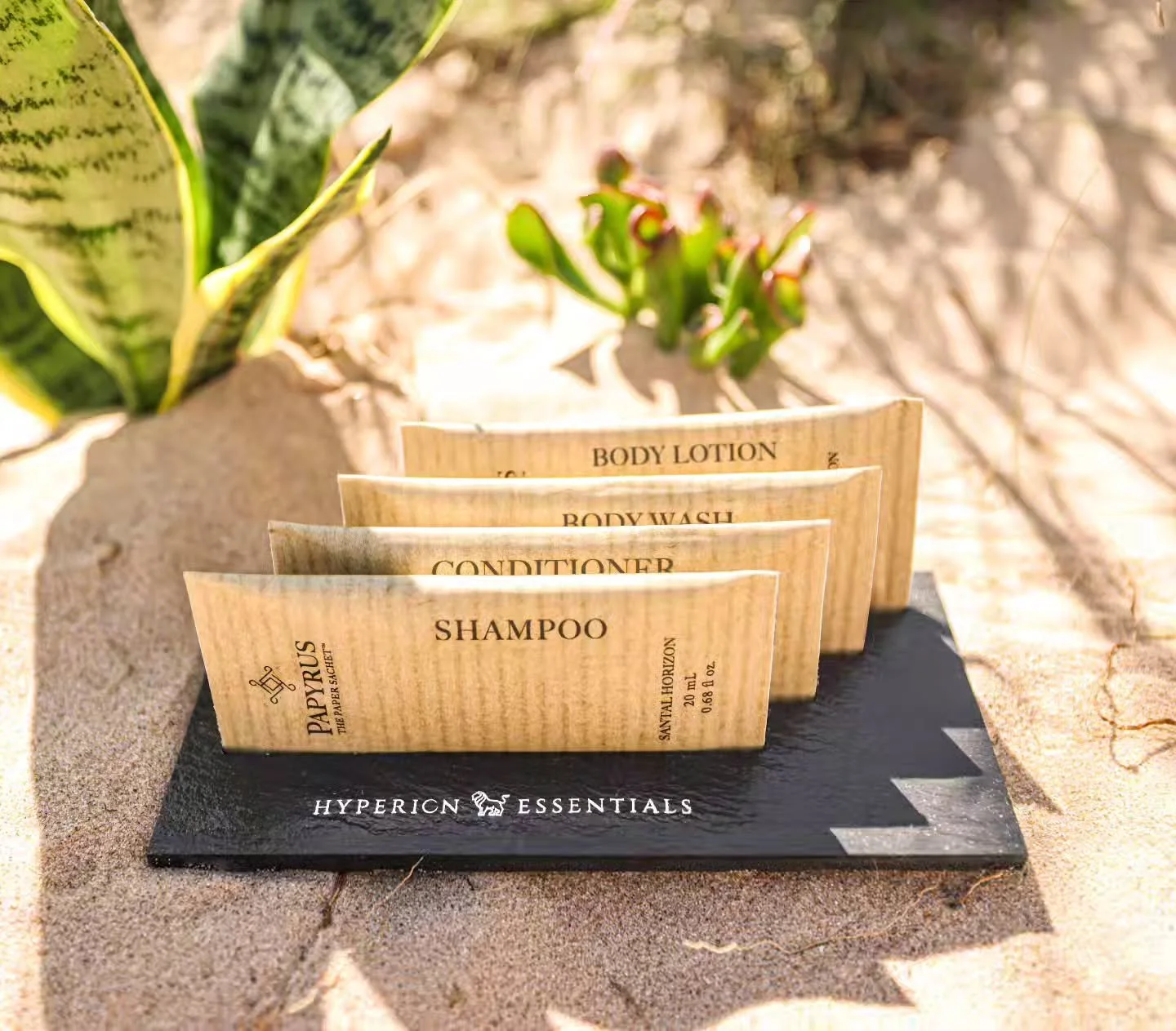 Papyrus Solutions by Hyperion Essentials delivers paper-packaged travel amenities, available at scale,  crafted for the world&rsquo;s leading hotels and resorts.  Infused with plant-based ingredients, our personal care products combine indulgent luxu